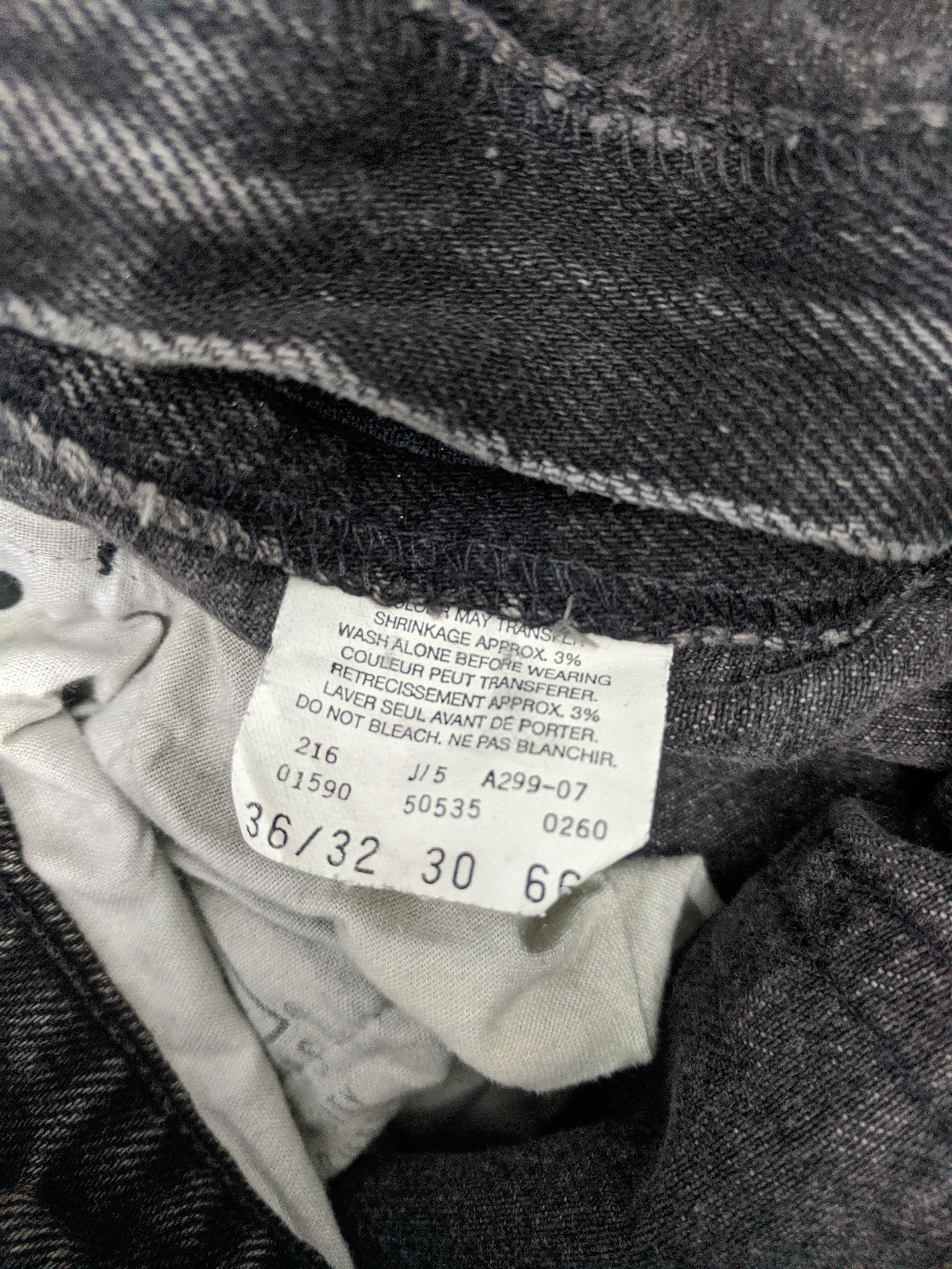 Levi's Vintage 80s Levis 535 Faded Black Jeans DP0779 Size US 36 / EU 52 - 6 Thumbnail