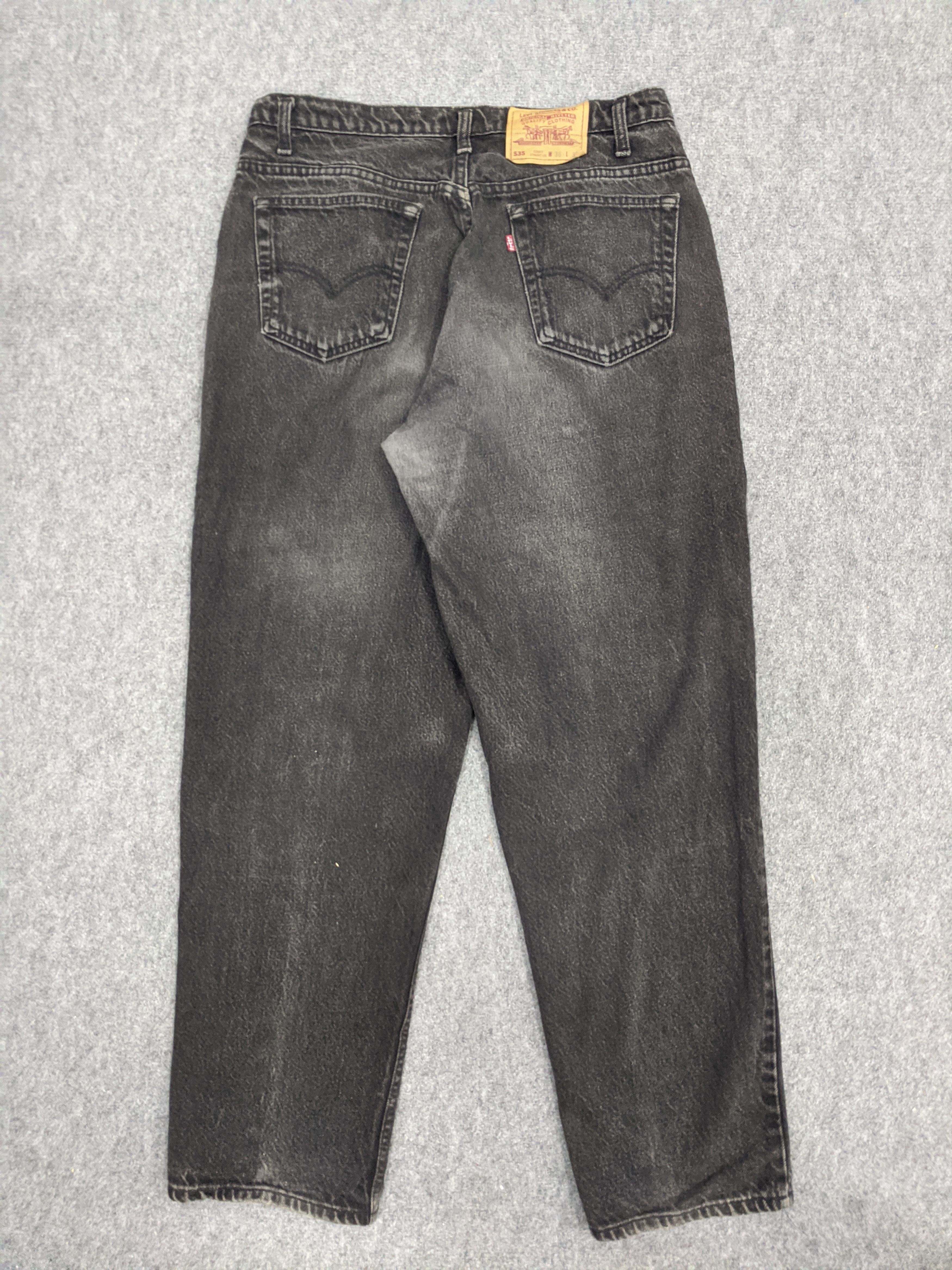 Levi's Vintage 80s Levis 535 Faded Black Jeans DP0779 Size US 36 / EU 52 - 3 Thumbnail