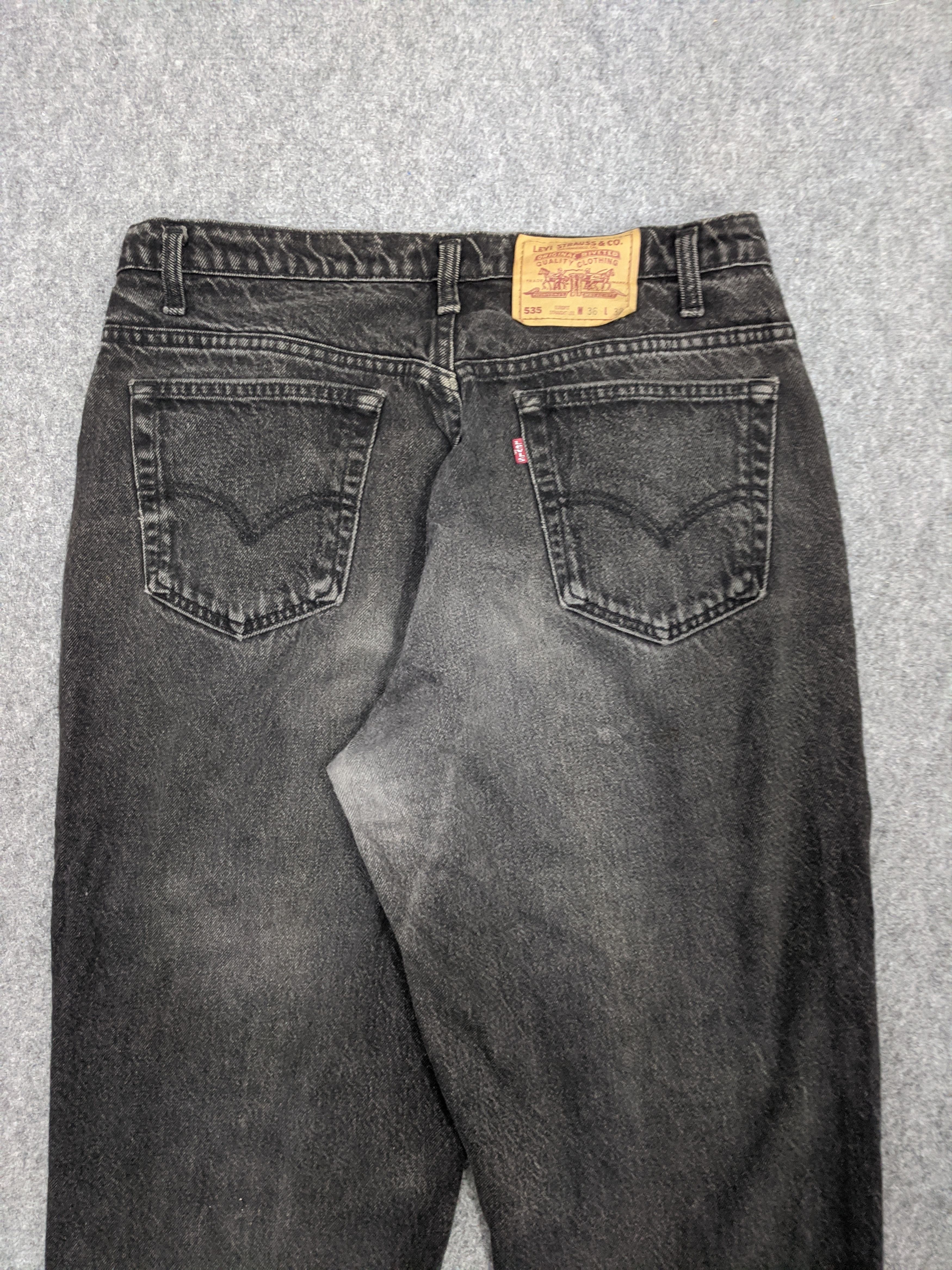 Levi's Vintage 80s Levis 535 Faded Black Jeans DP0779 Size US 36 / EU 52 - 4 Thumbnail