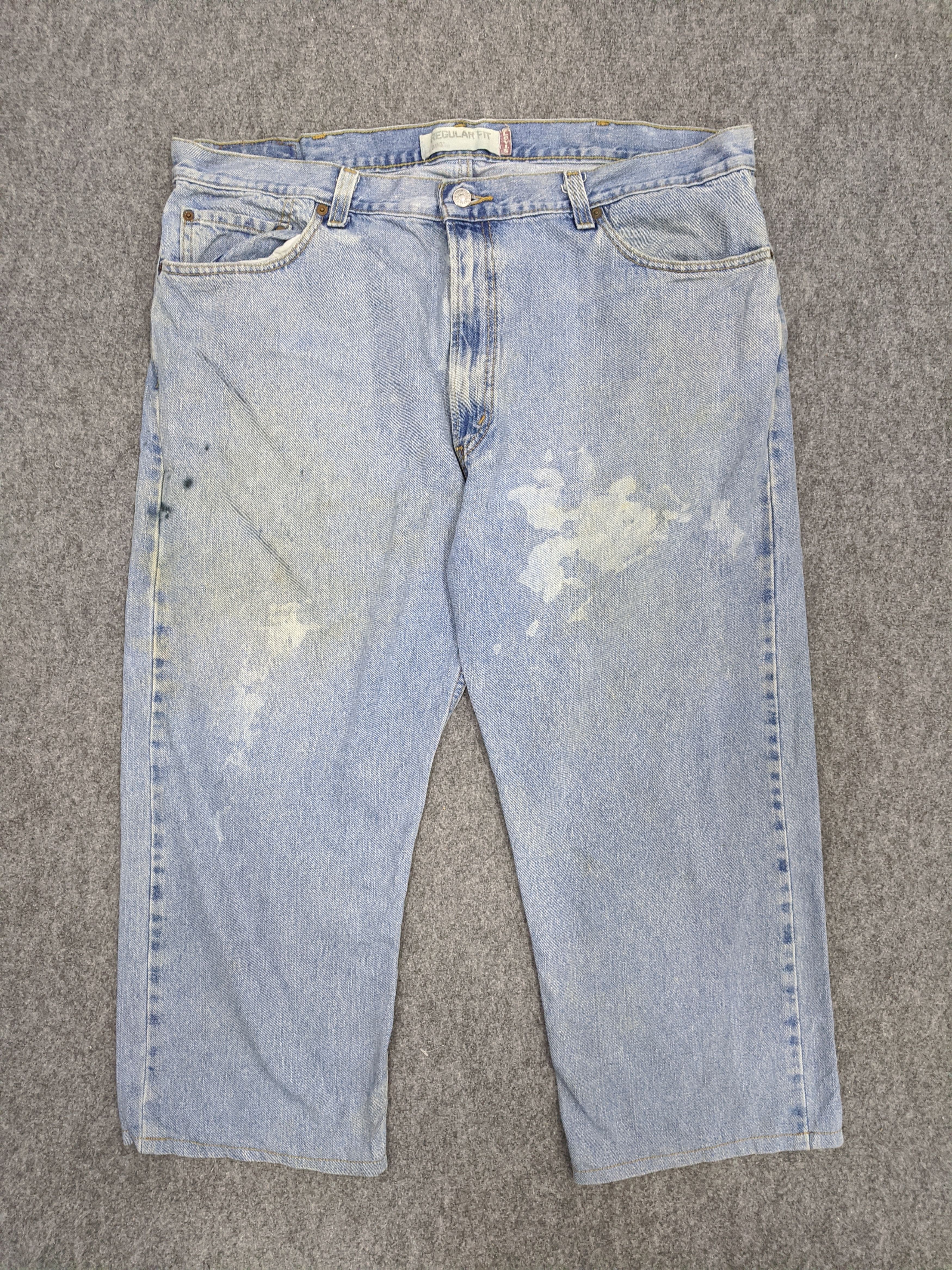 image of Levis 505 Light Wash Jeans in Blue Denim, Men's (Size 43)