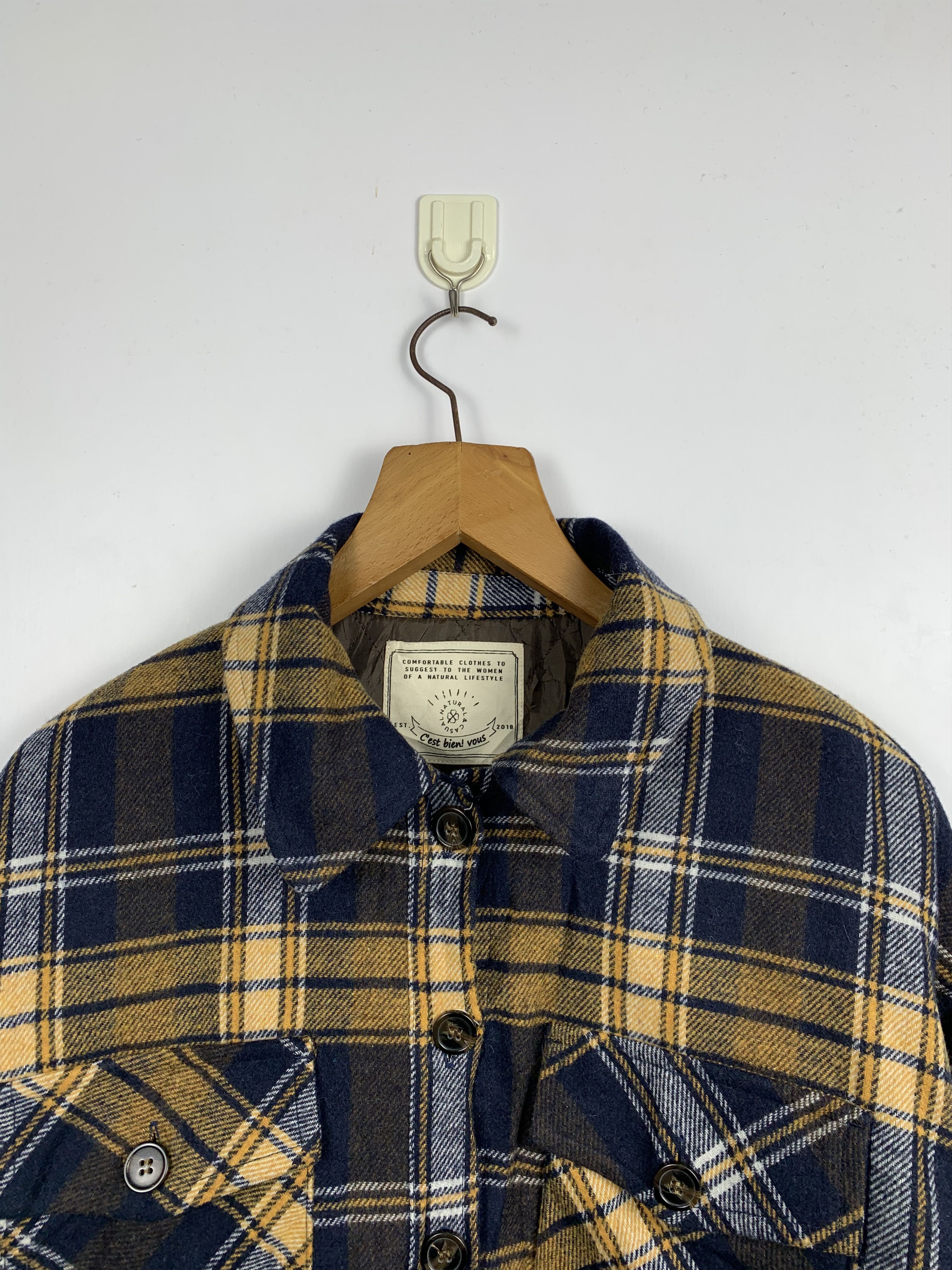 Japanese Brand × Vintage Vintage Japanese Brand Shadow Plaid Button Up Shirt Size US L / EU 52-54 / 3 - 2 Thumbnail