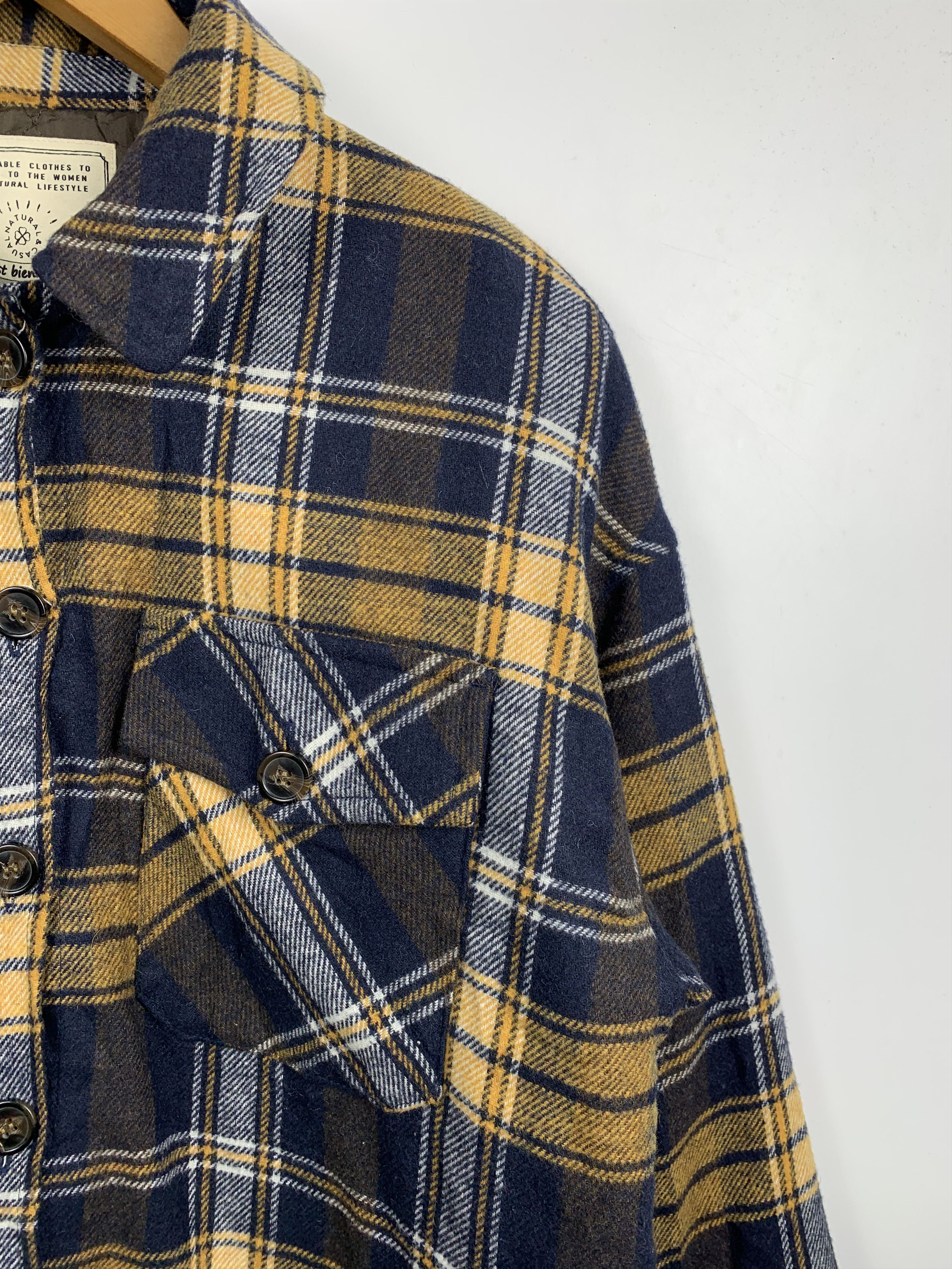 Japanese Brand × Vintage Vintage Japanese Brand Shadow Plaid Button Up Shirt Size US L / EU 52-54 / 3 - 5 Thumbnail