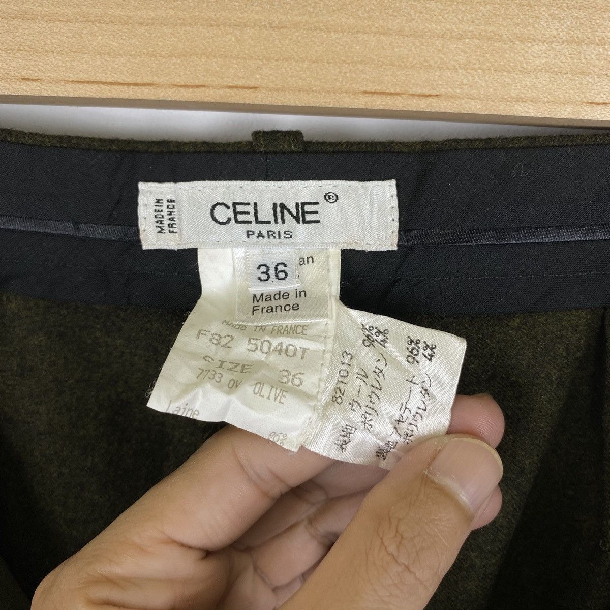Celine CELINE Paris Fashion Designer Wool Trouser Casual Pants Size US 26 / EU 42 - 9 Thumbnail