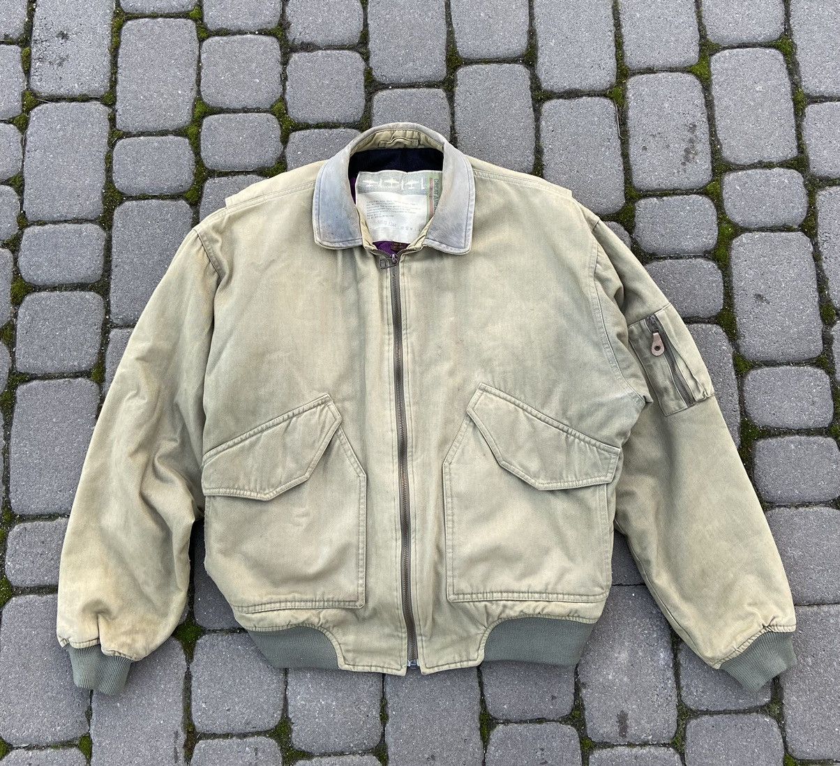Heren zacht leer MA-1 Varsity bomberjack