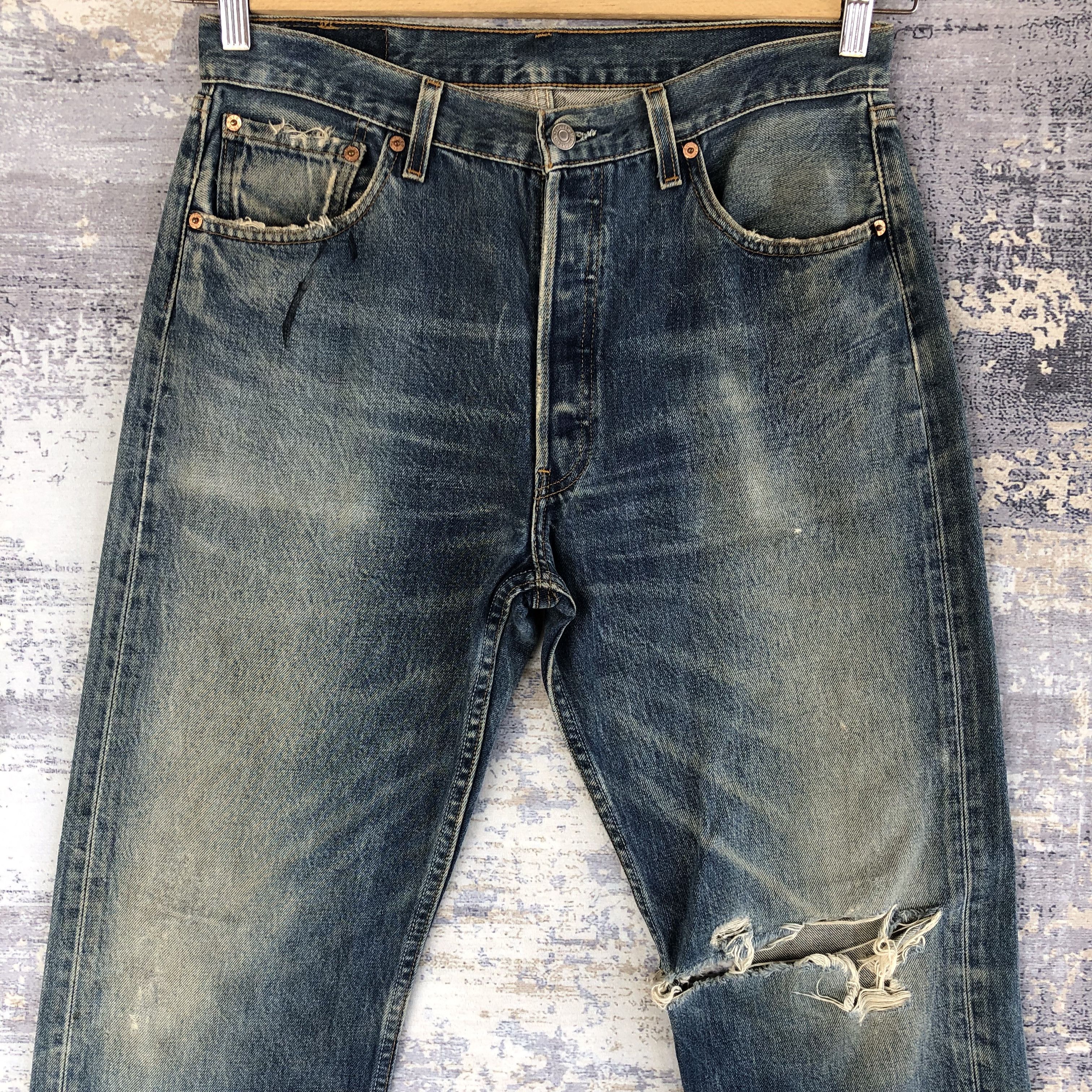 Levi's Levis 501 Distressed Jeans Vintage Levi's Stonewash Denim Size US 30 / EU 46 - 4 Thumbnail