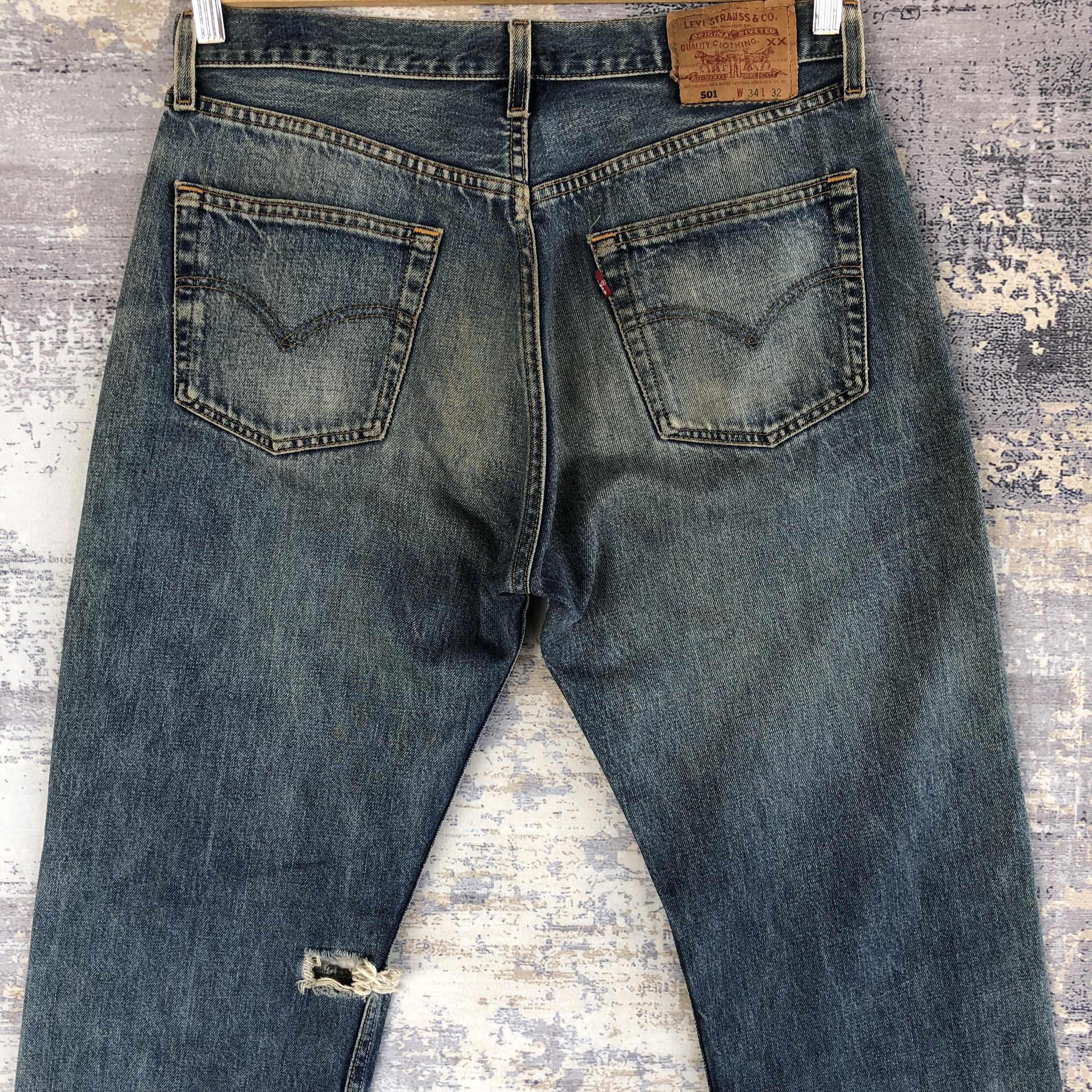 Levi's Levis 501 Distressed Jeans Vintage Levi's Stonewash Denim Size US 30 / EU 46 - 6 Thumbnail