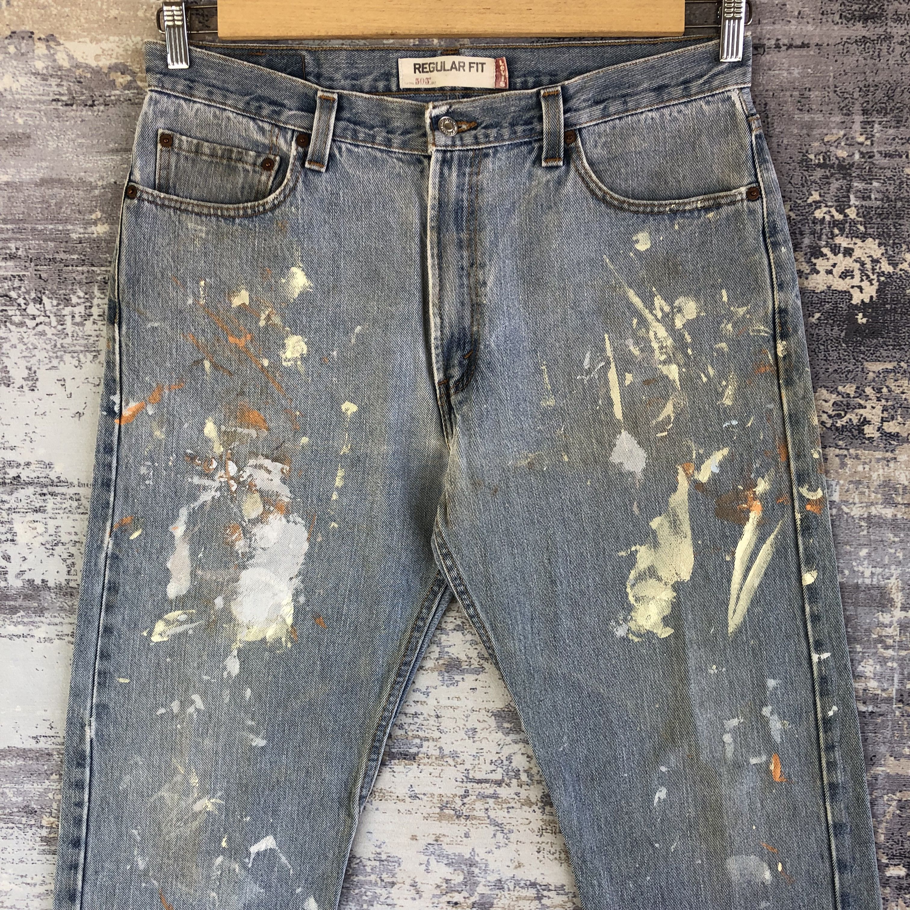 Levi's Vintage Levis 505 Painter Jeans Levi's Light Wash Denim Size US 36 / EU 52 - 5 Thumbnail