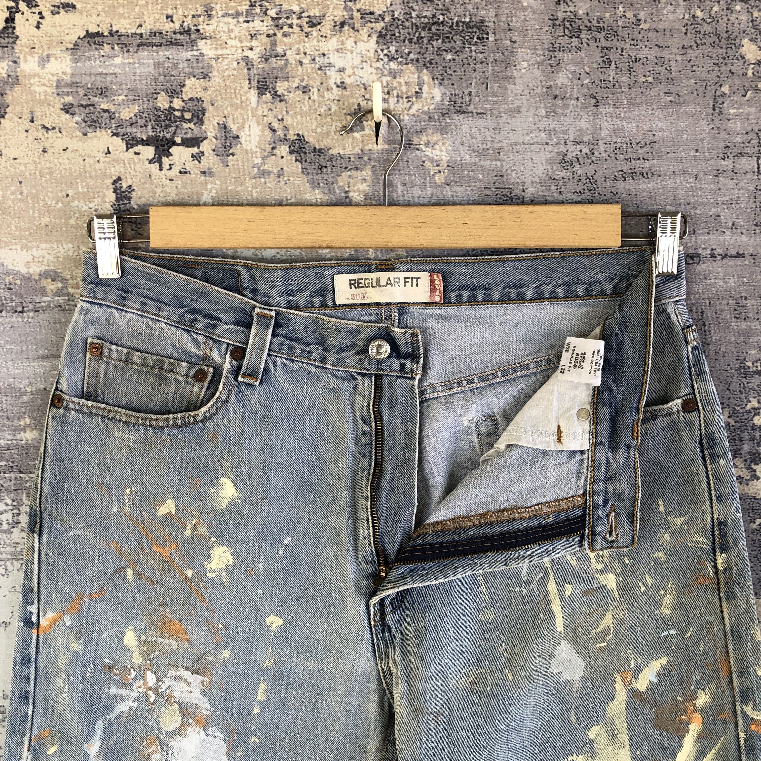 Levi's Vintage Levis 505 Painter Jeans Levi's Light Wash Denim Size US 36 / EU 52 - 8 Thumbnail
