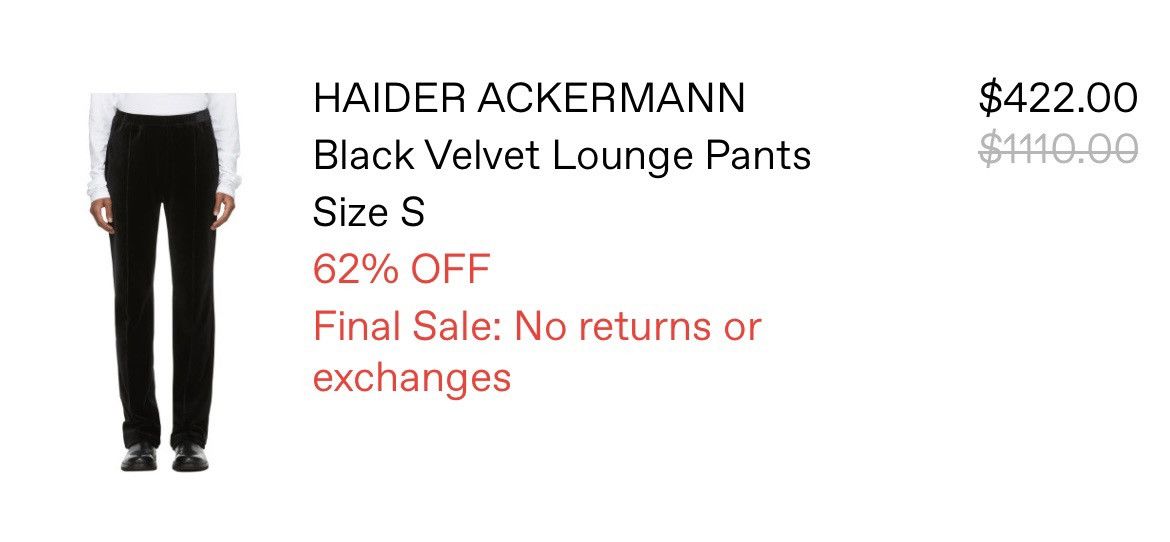 Haider Ackermann Haider Ackermann Black Velvet Lounge Pants Size US 32 / EU 48 - 4 Thumbnail