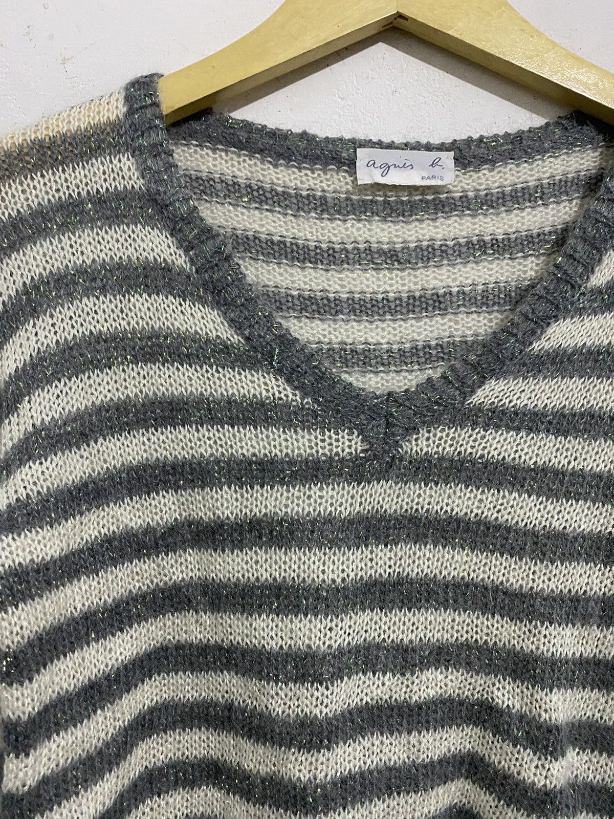 agnes b. 💸SEND OFFER💸Agnes B. Mohair Knitted Glitter Stripe Size US M / EU 48-50 / 2 - 3 Thumbnail