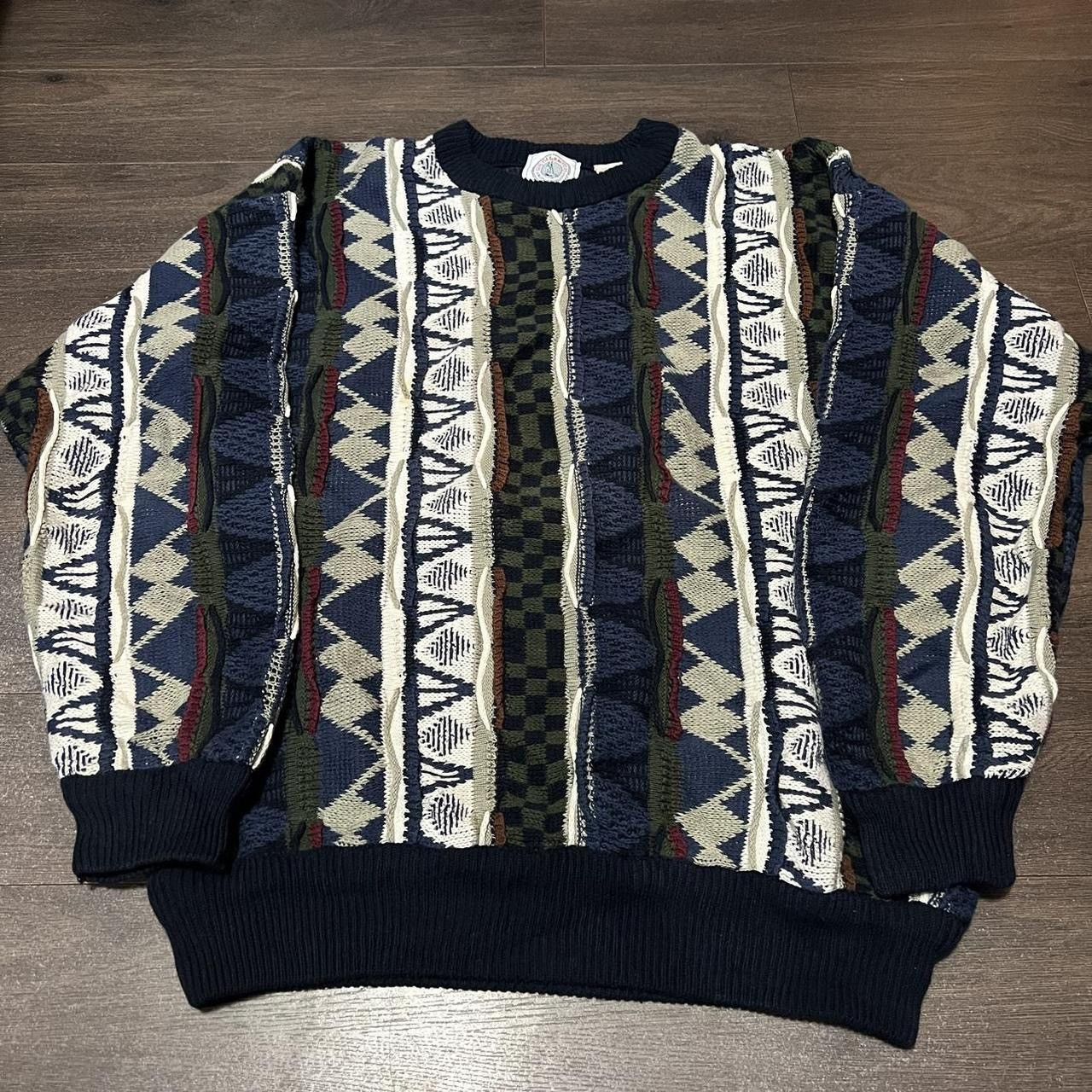 vintage cape isle knitters coogi style knit sweater 90s