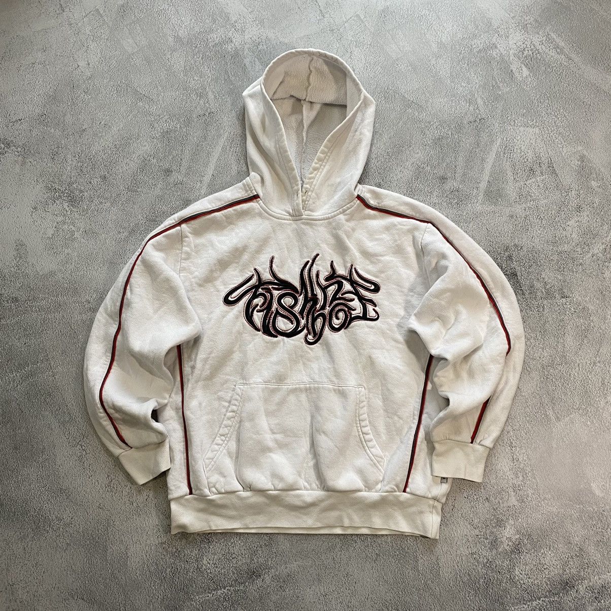 Pre-owned Grailed Vintage Fishbone Skateboard Hoodie In White