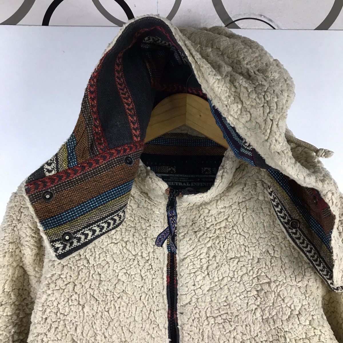 Designer × Vintage Vintage Neutral Infinity Hoodie Sherpa Fleece Jacket Size US S / EU 44-46 / 1 - 4 Thumbnail