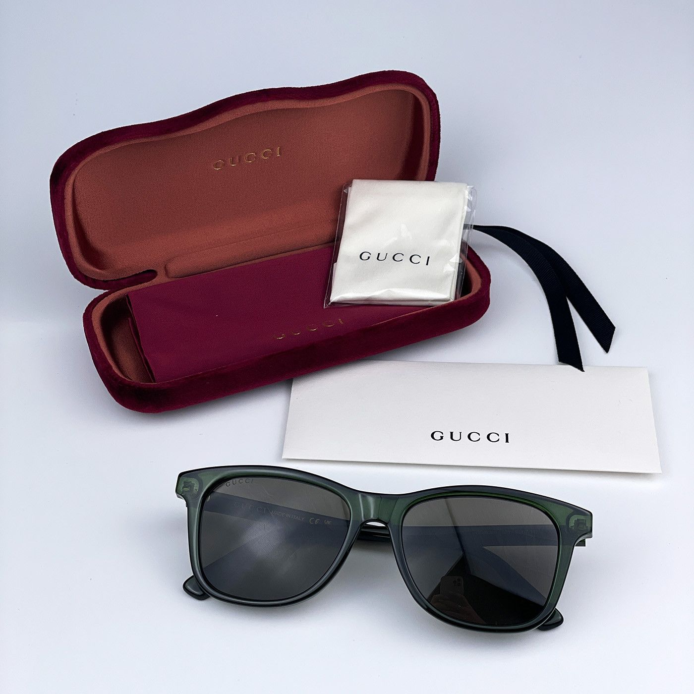 Gucci NEW Gucci GG0936S 003 Green Brown Square Men Sunglasses Size ONE SIZE - 14 Thumbnail