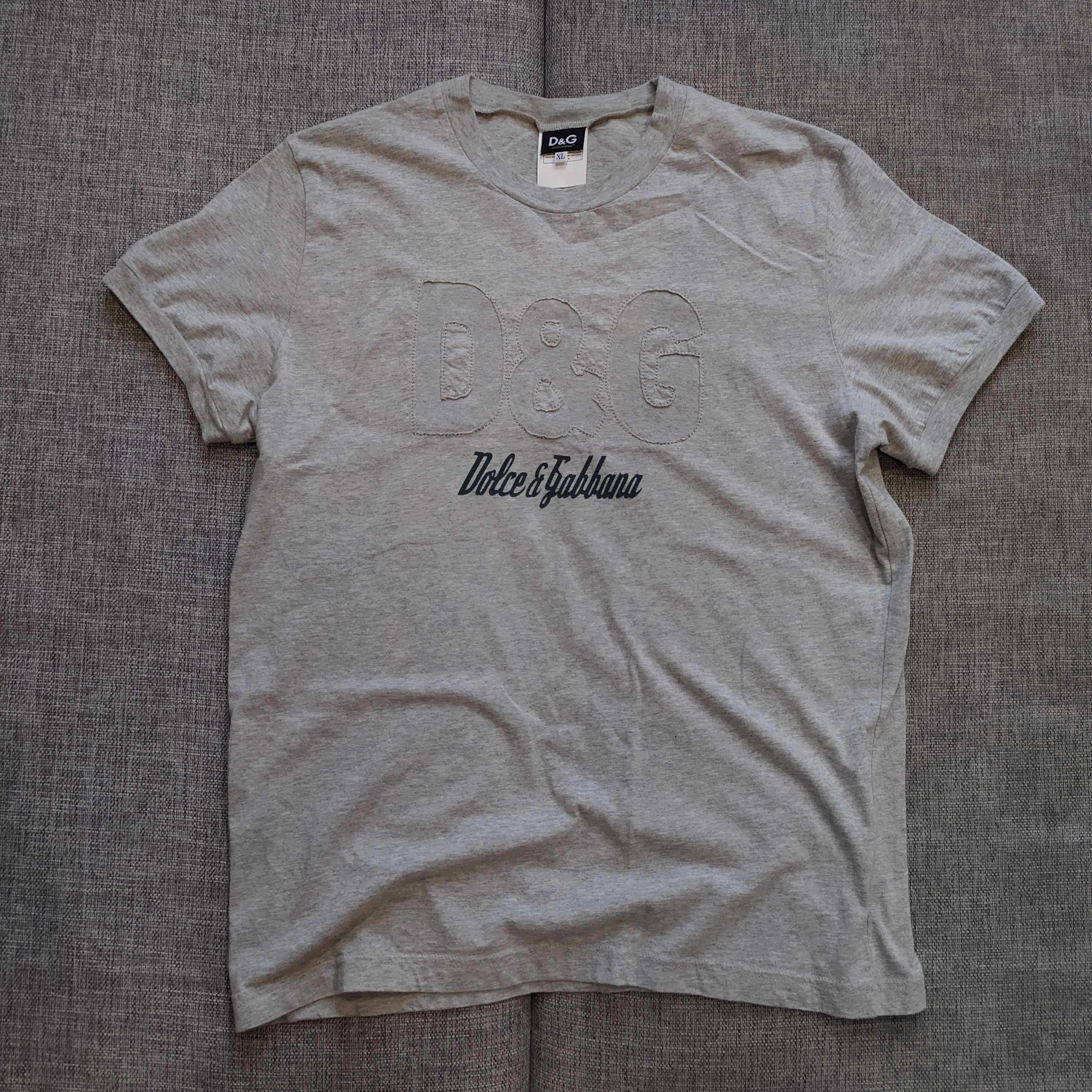T-shirt Homme Dolce & Gabbana D&G Gris - Coton/Élasthanne, Taille XS (Occasion Très Bon État)