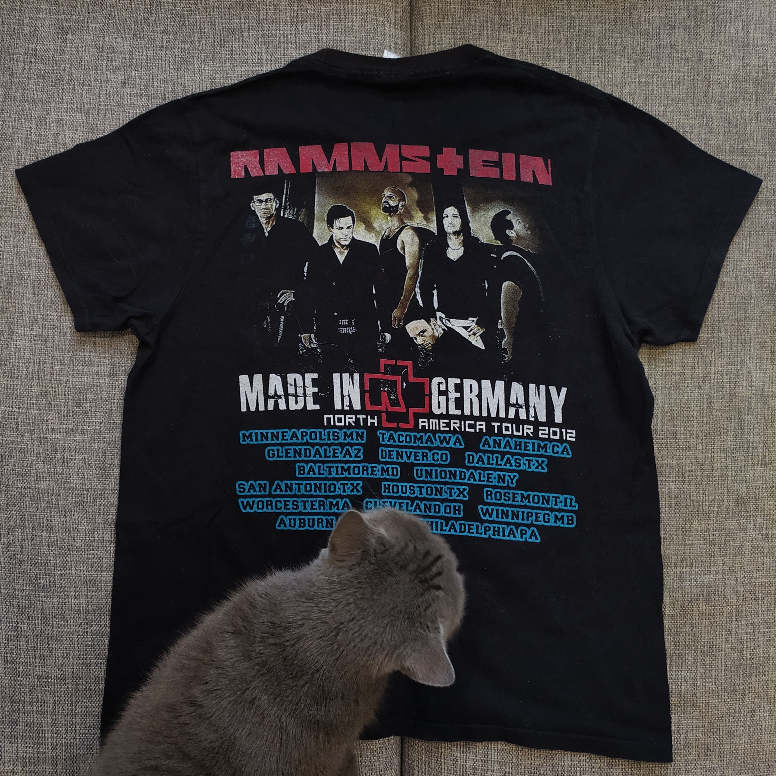 Band Tees × Vintage Vintage Y2K Rammstein Germany Cross Tour Band Tee Size US M / EU 48-50 / 2 - 5 Thumbnail