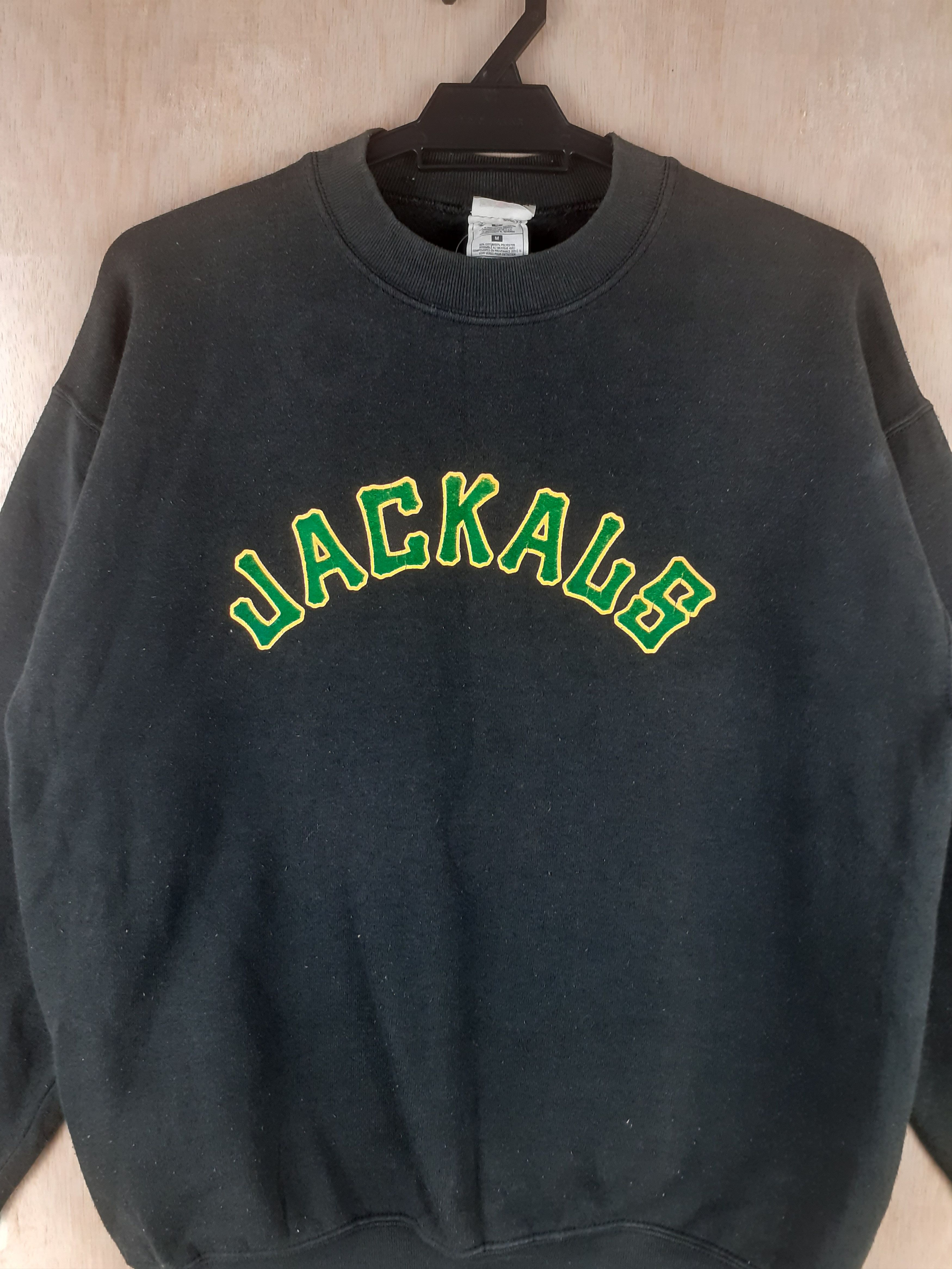 Japanese Brand Jackals black faded vintage sweatshirt sweater #2790 Size US M / EU 48-50 / 2 - 2 Thumbnail