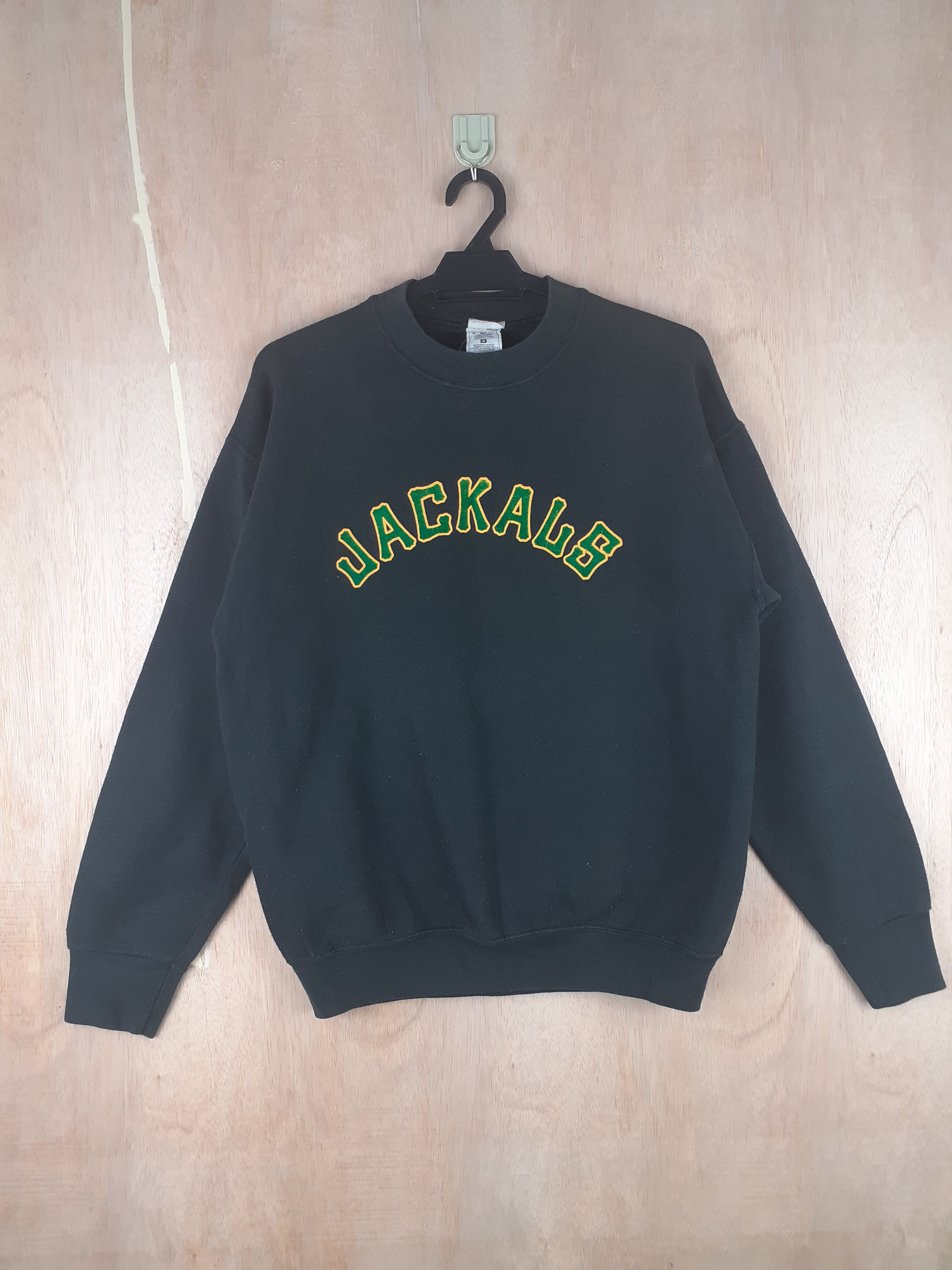 Japanese Brand Jackals black faded vintage sweatshirt sweater #2790 Size US M / EU 48-50 / 2 - 1 Thumbnail