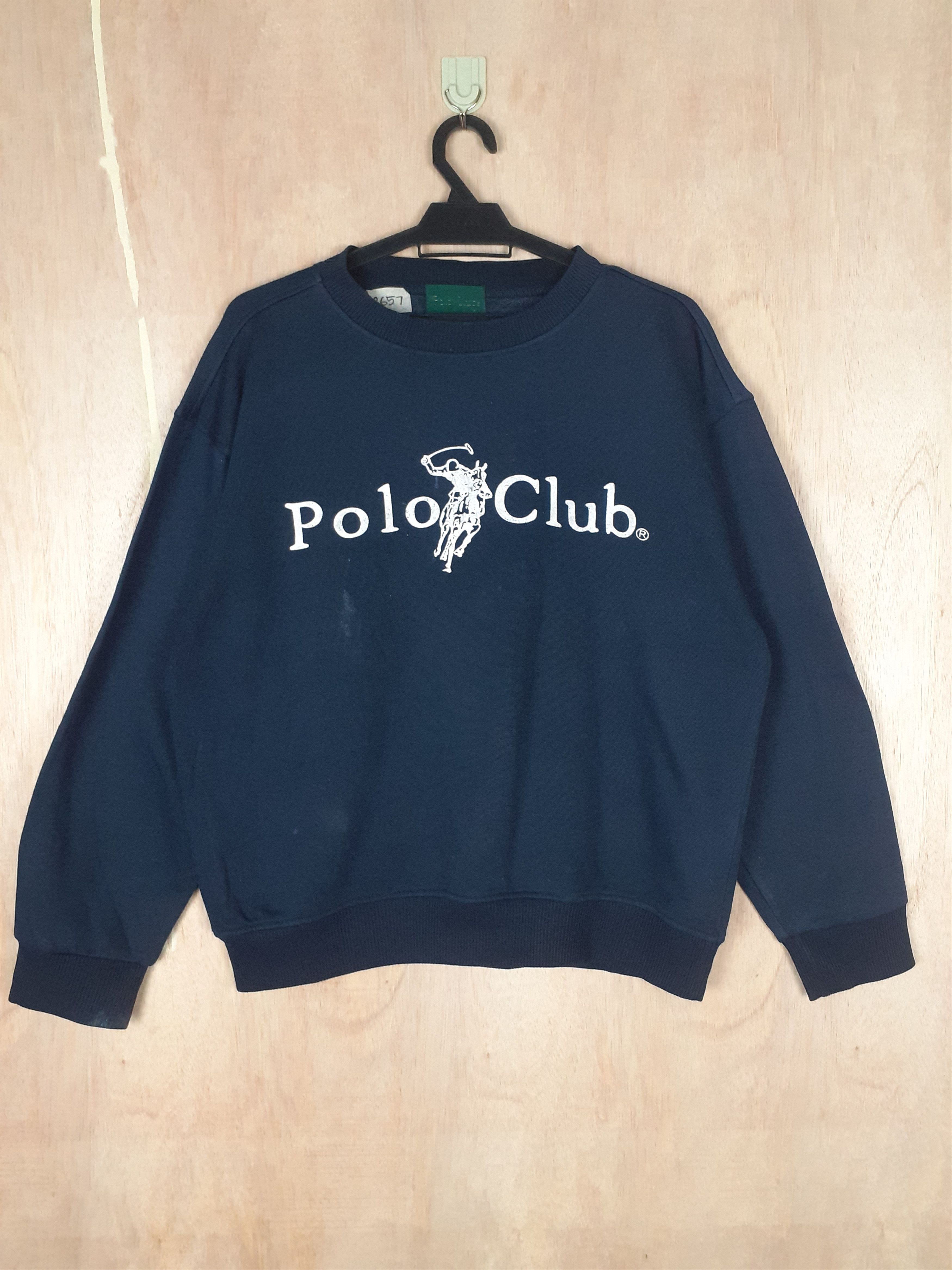 Polo Ralph Lauren Polo Club dark blue sweater sweatshirt vintage #3657 Size US L / EU 52-54 / 3 - 1 Thumbnail
