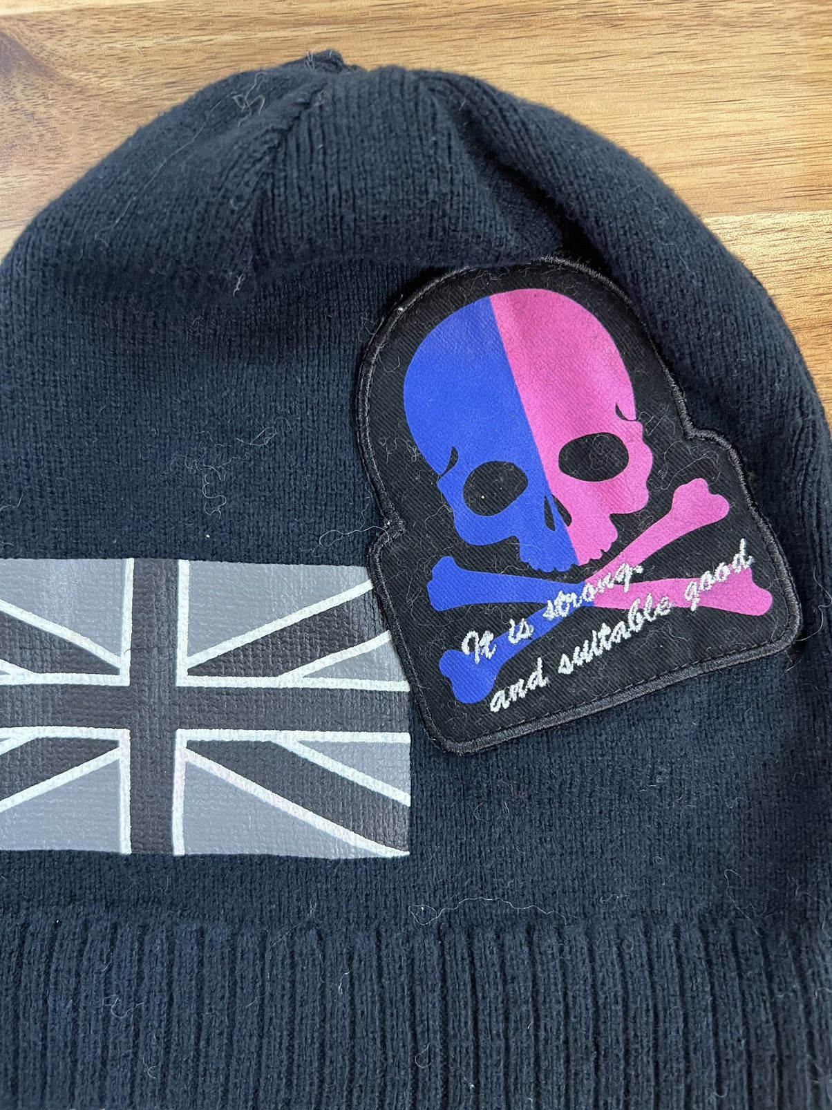 Vintage Skull Patchwork Cap Beanie Hats Size ONE SIZE - 2 Thumbnail