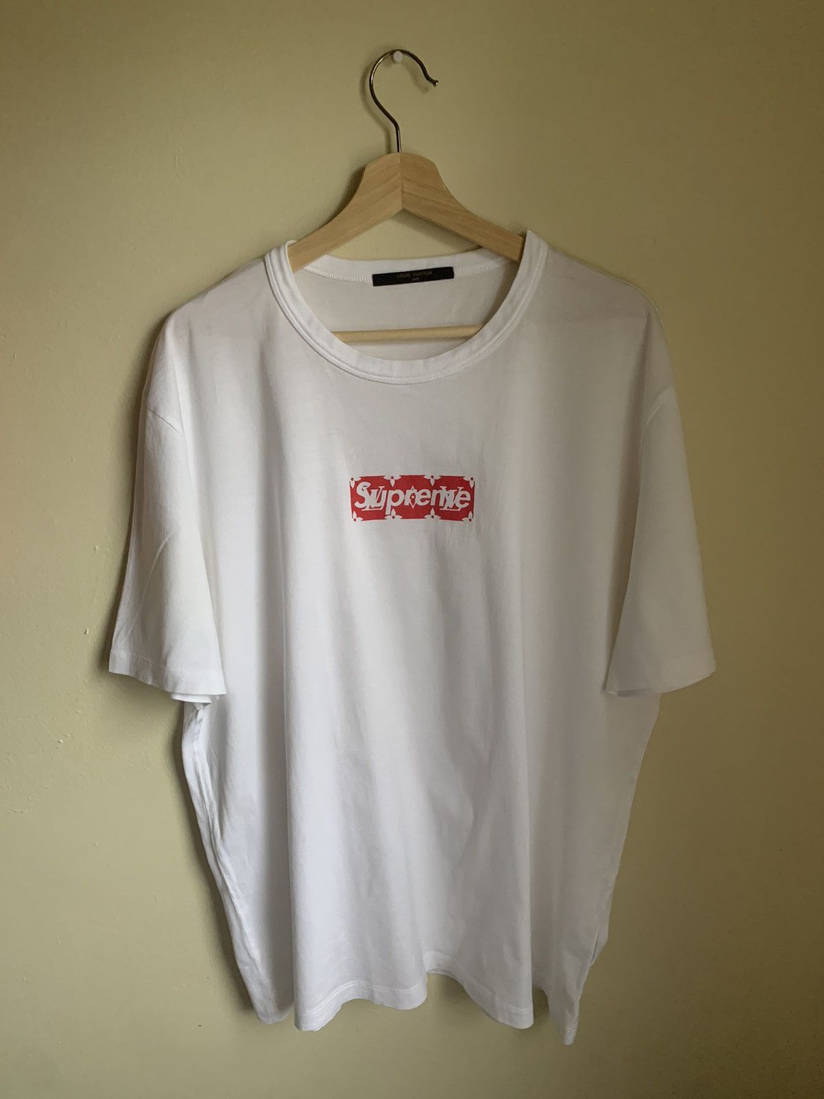 Supreme x Louis Vuitton Box Logo Tee White SIZE 5L Short Sleeve T Shirts