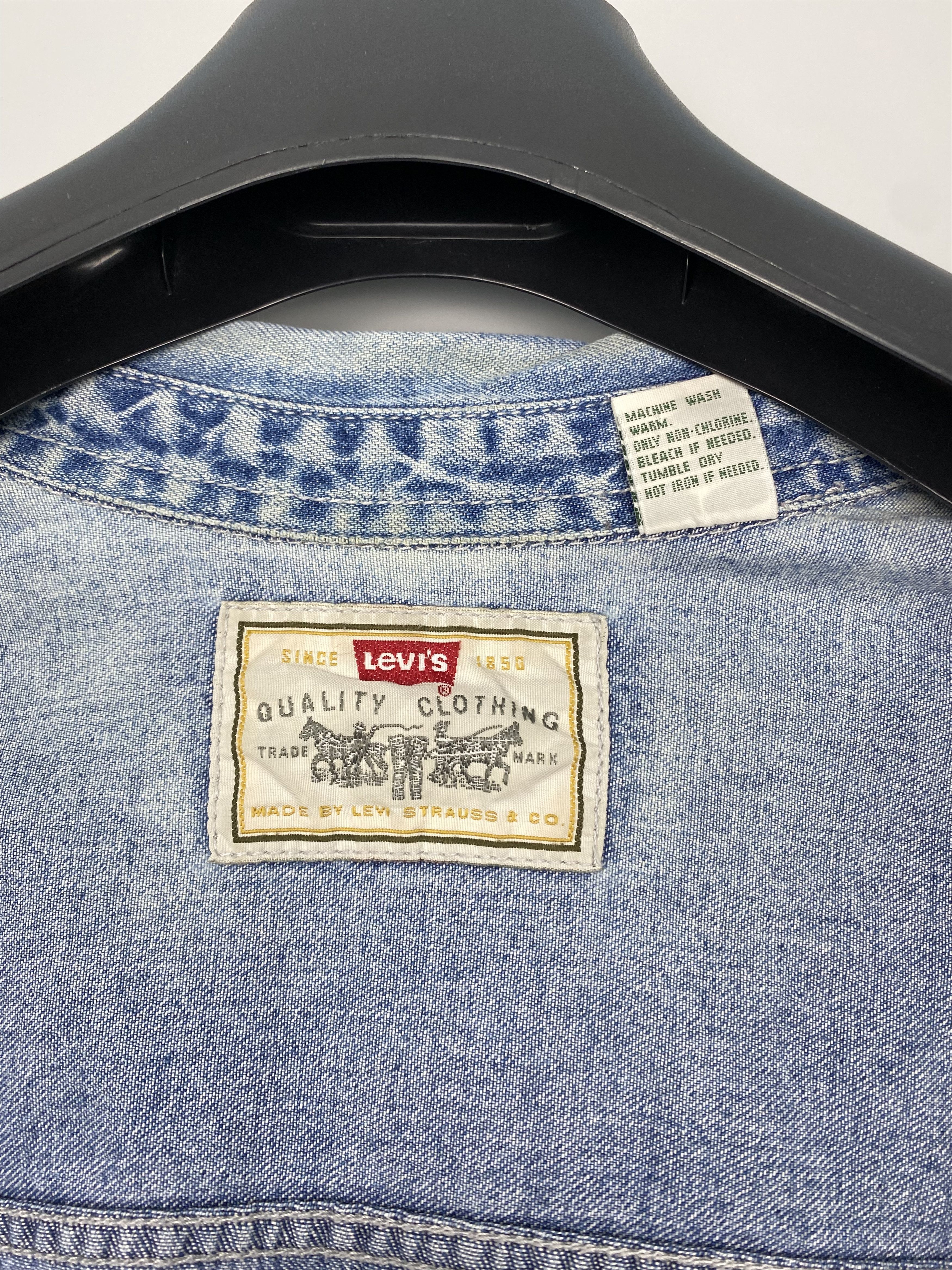 Levi's Vintage 90s LEVIS Denim Blue Shirt Size US L / EU 52-54 / 3 - 11 Thumbnail