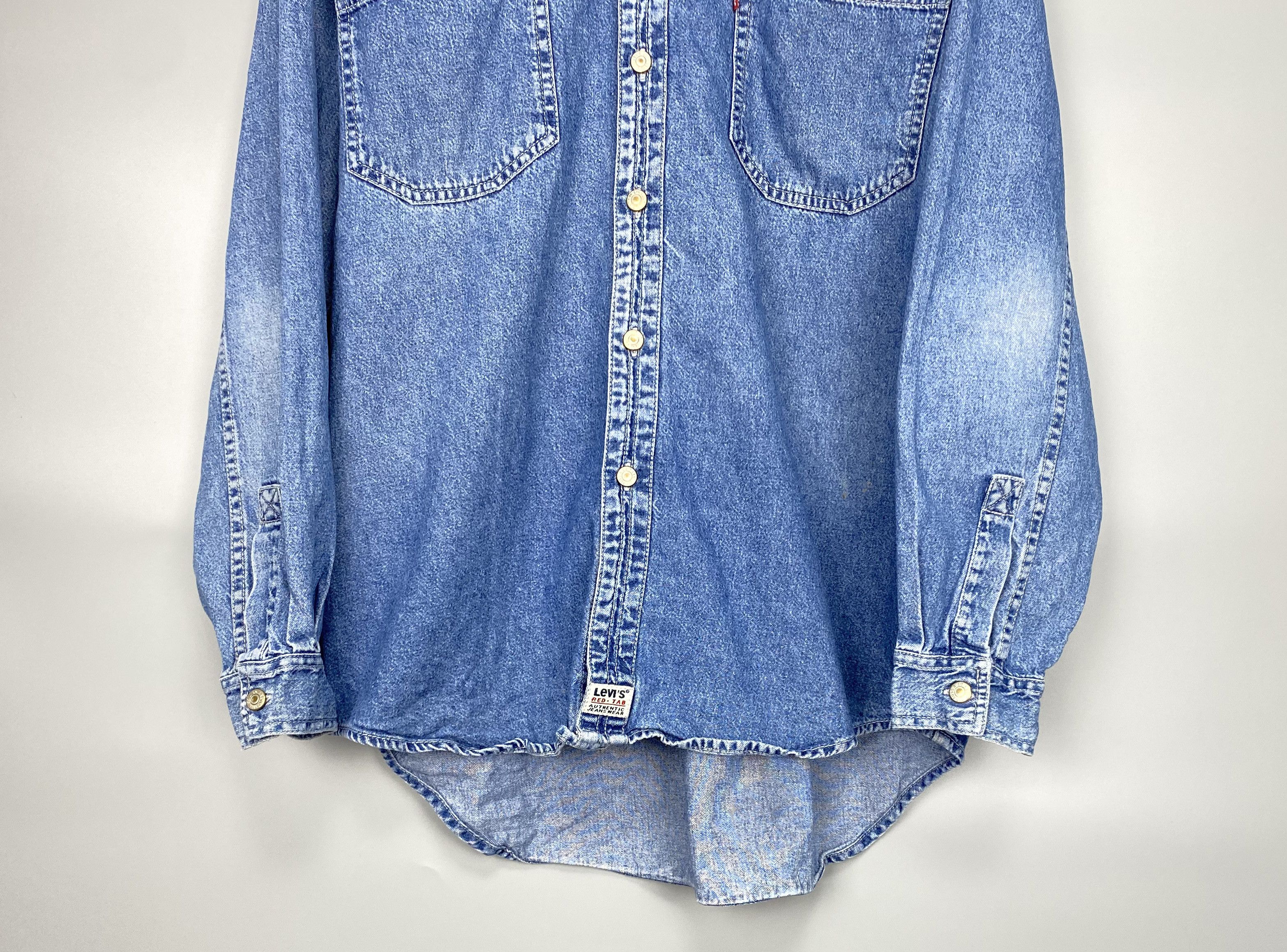 Levi's Vintage 90s LEVIS Denim Blue Shirt Size US L / EU 52-54 / 3 - 6 Thumbnail