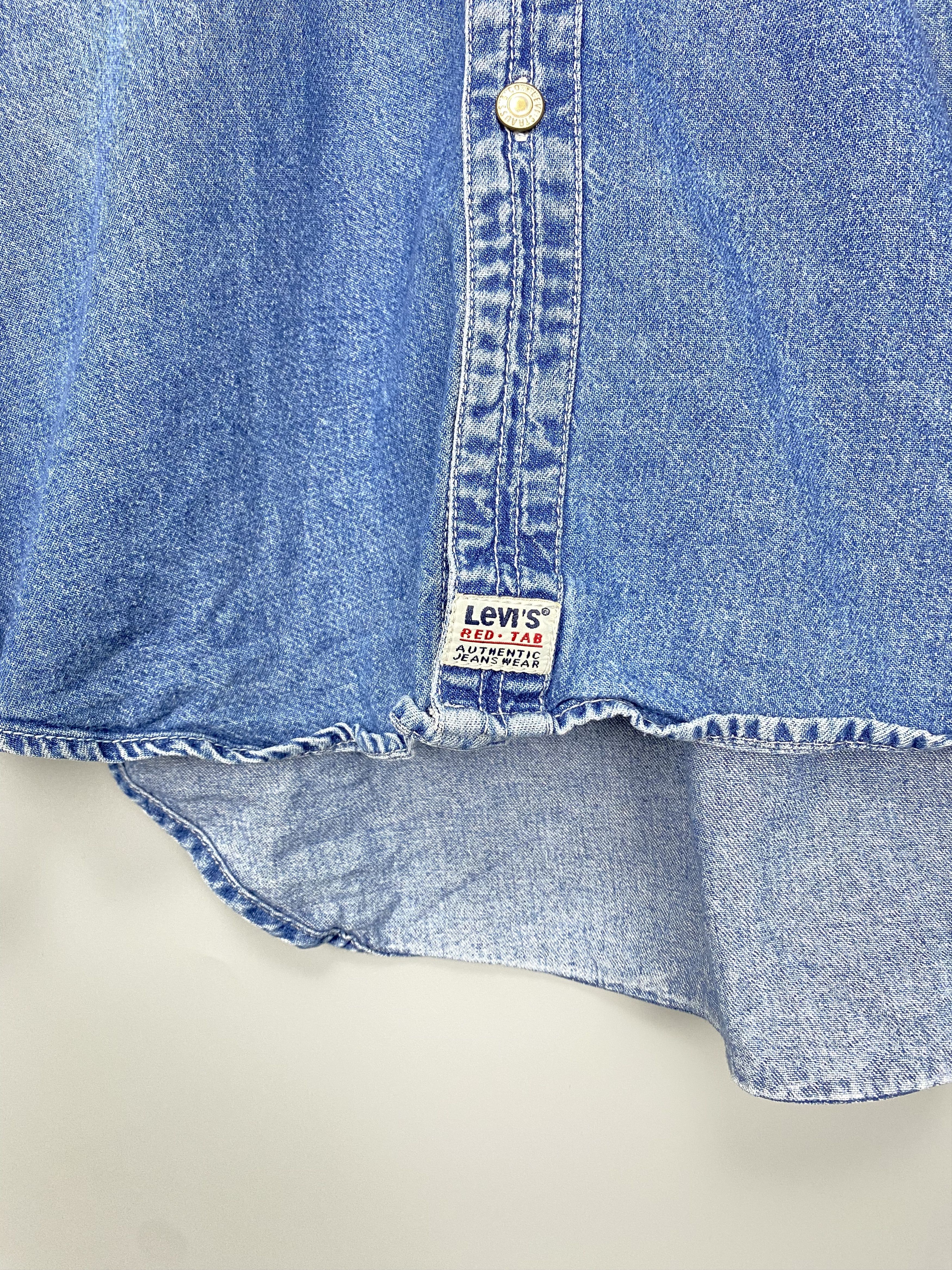 Levi's Vintage 90s LEVIS Denim Blue Shirt Size US L / EU 52-54 / 3 - 7 Thumbnail