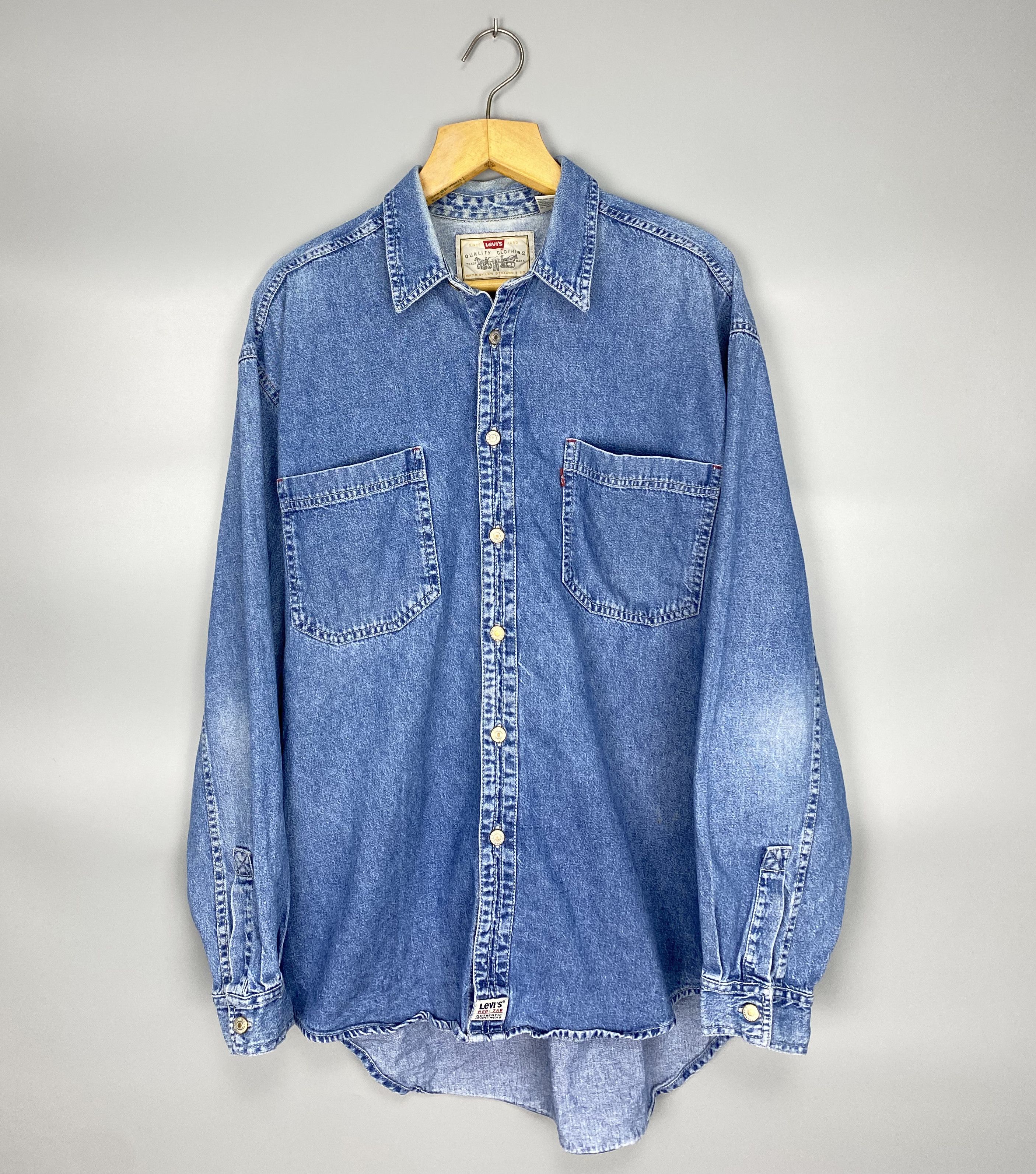 Levi's Vintage 90s LEVIS Denim Blue Shirt Size US L / EU 52-54 / 3 - 1 Thumbnail