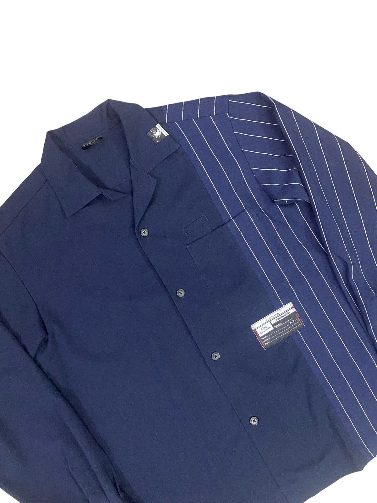 image of Miharayasuhiro Good Inspiration Hybrid Long Sleeve Shirts in Blue, Men's (Size Small)