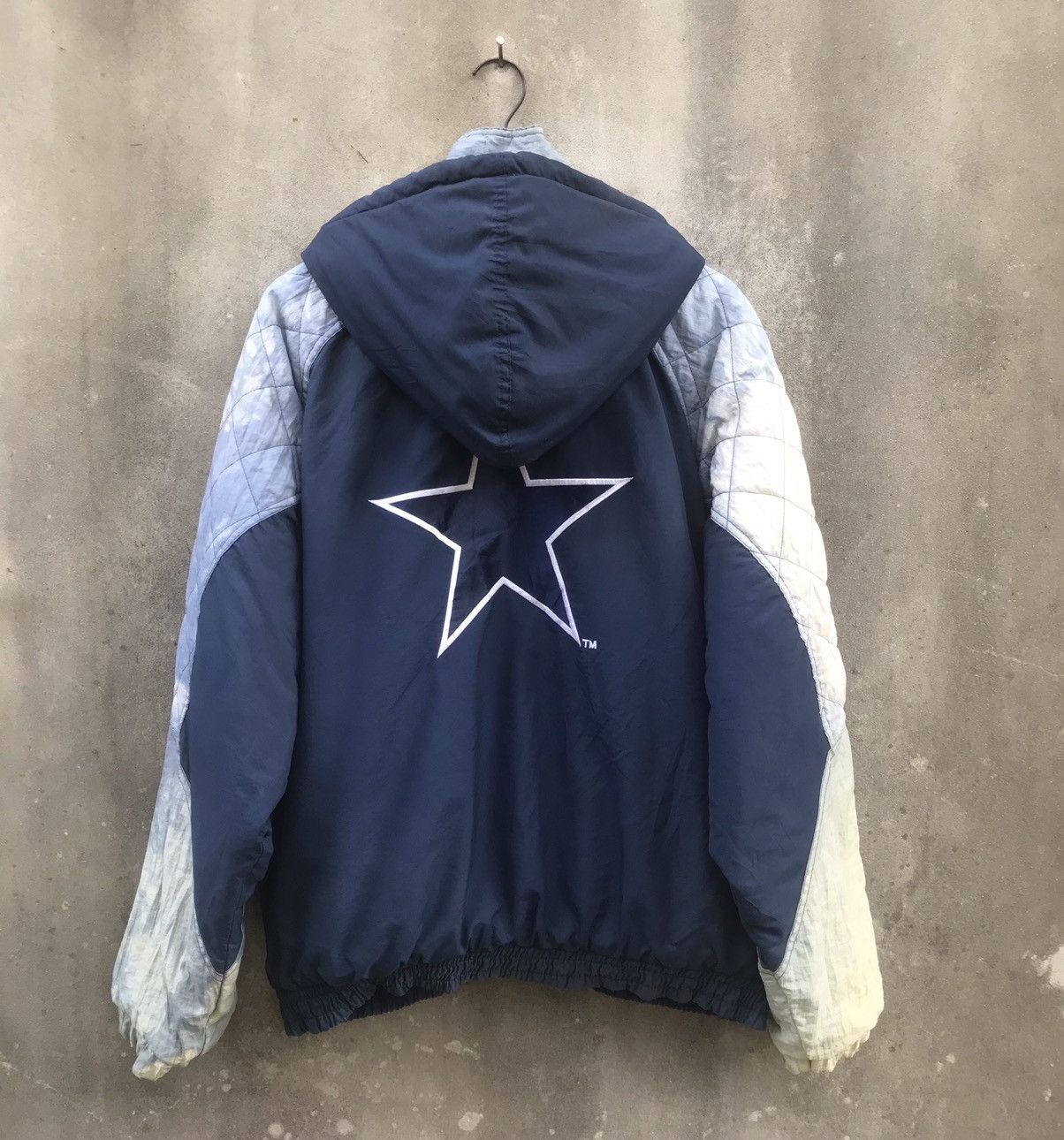 NFL 90s Starter Dallas Cowboys Acid Wash Silver Diamond Puffer Size US L / EU 52-54 / 3 - 5 Thumbnail