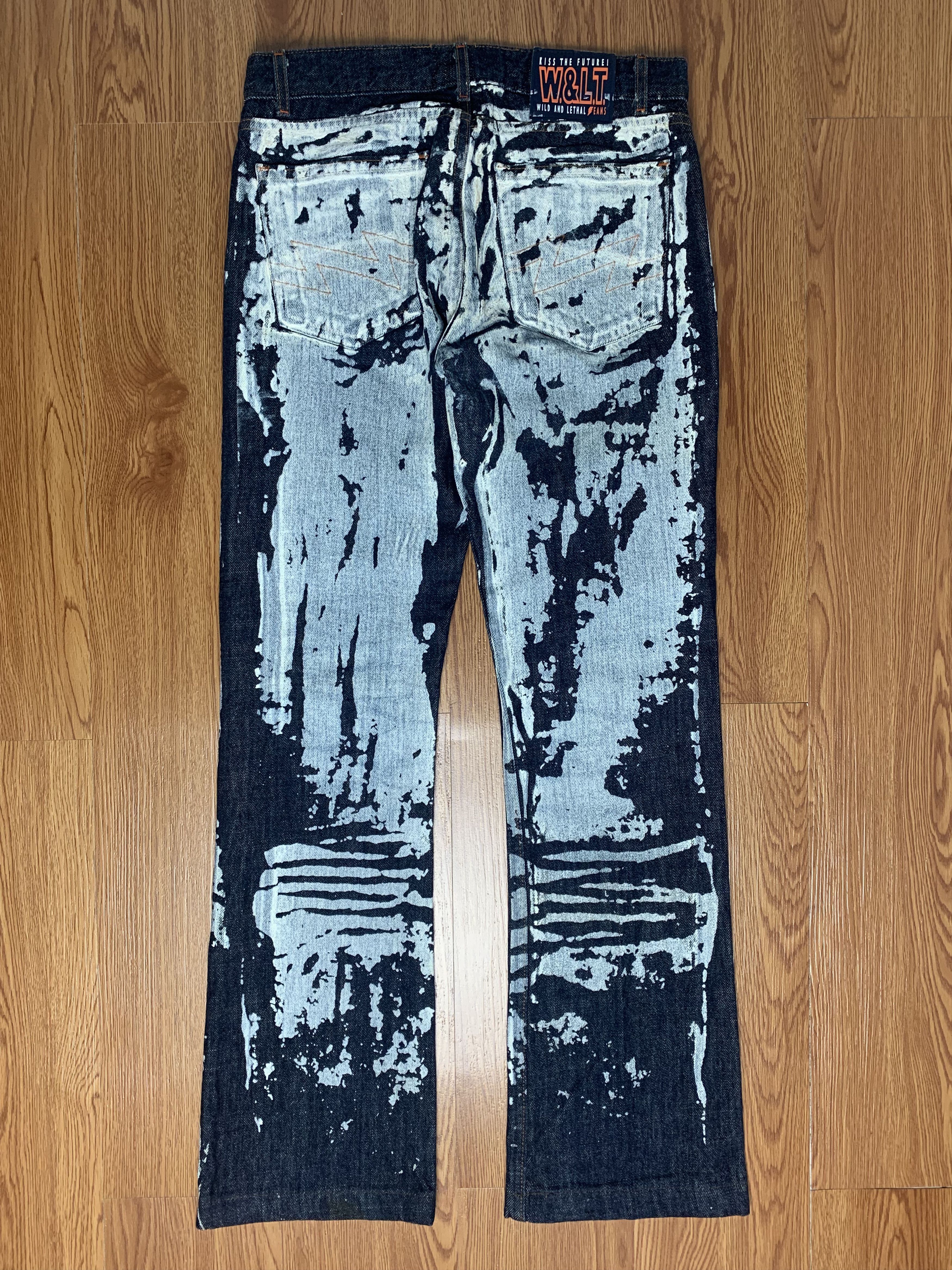 Walter Van Beirendonck 1990s Walter Van Beirendonck Painted Grafiti Denim Size US 28 / EU 44 - 2 Thumbnail