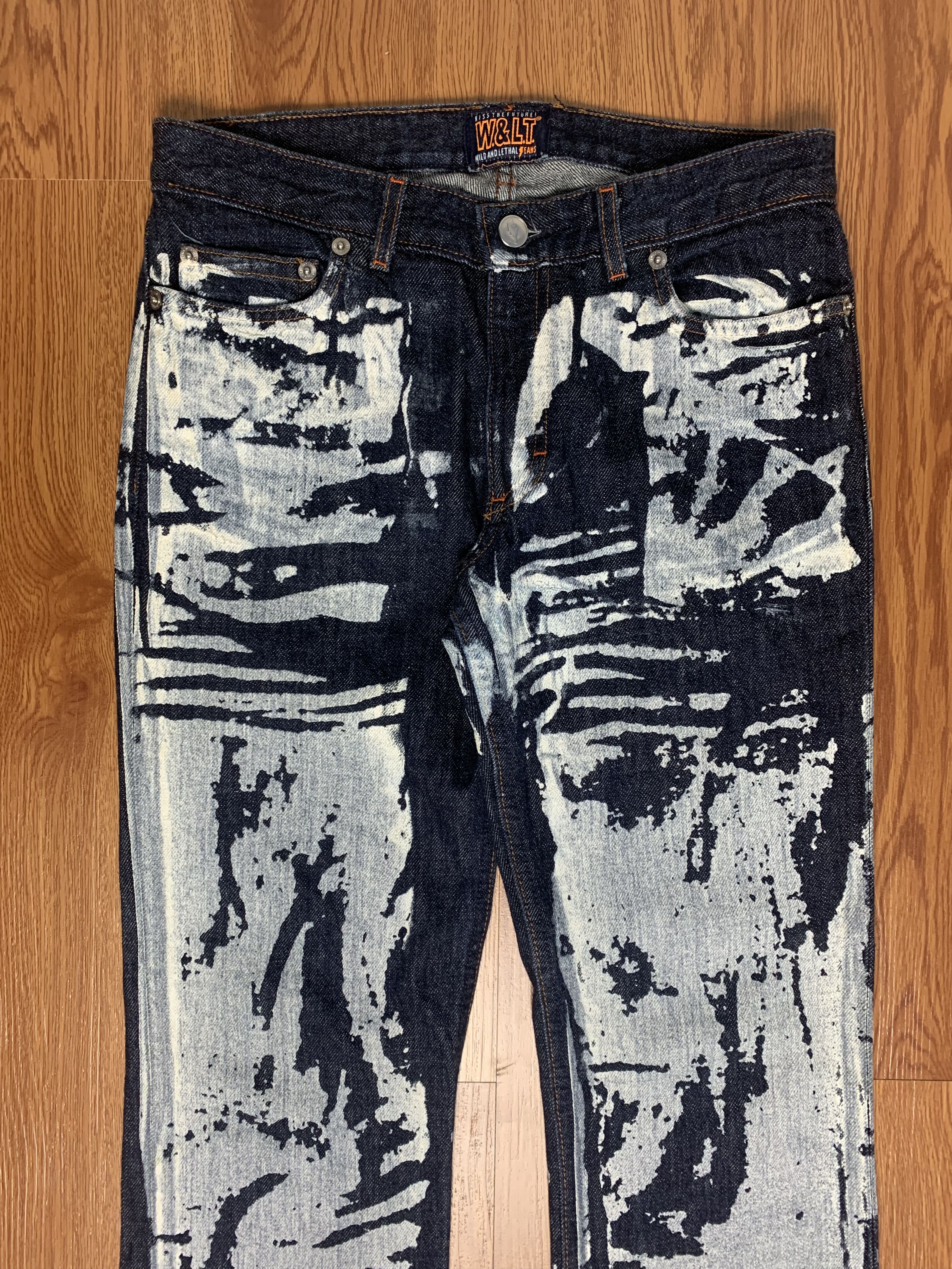 Walter Van Beirendonck 1990s Walter Van Beirendonck Painted Grafiti Denim Size US 28 / EU 44 - 5 Thumbnail