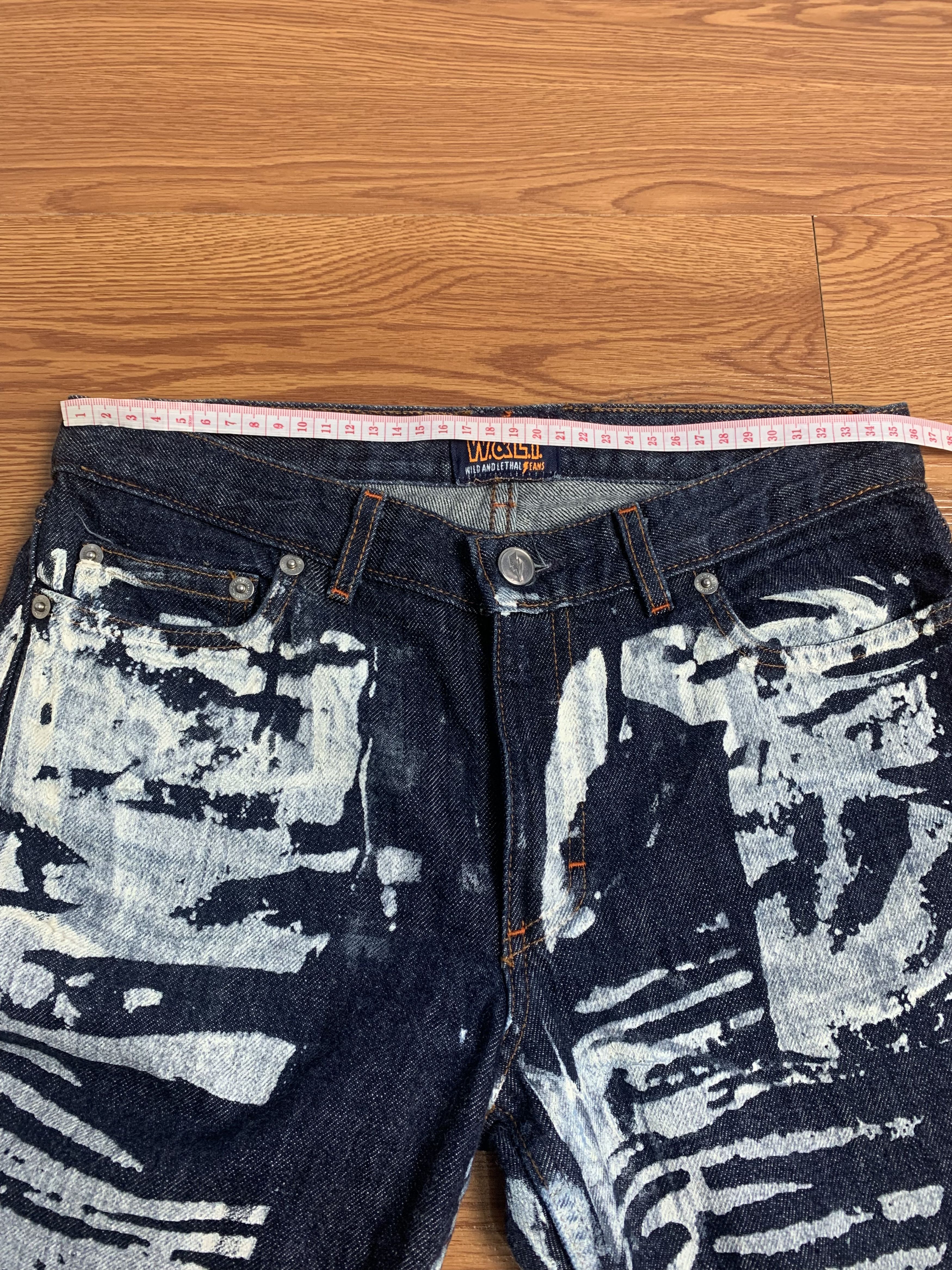 Walter Van Beirendonck 1990s Walter Van Beirendonck Painted Grafiti Denim Size US 28 / EU 44 - 13 Thumbnail