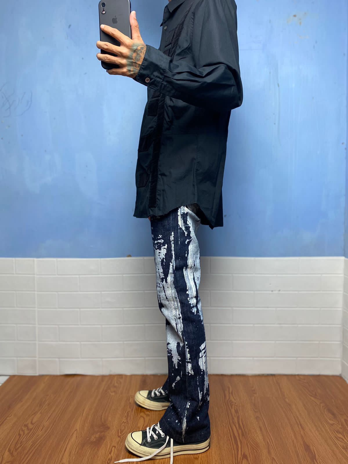 Walter Van Beirendonck 1990s Walter Van Beirendonck Painted Grafiti Denim Size US 28 / EU 44 - 4 Thumbnail
