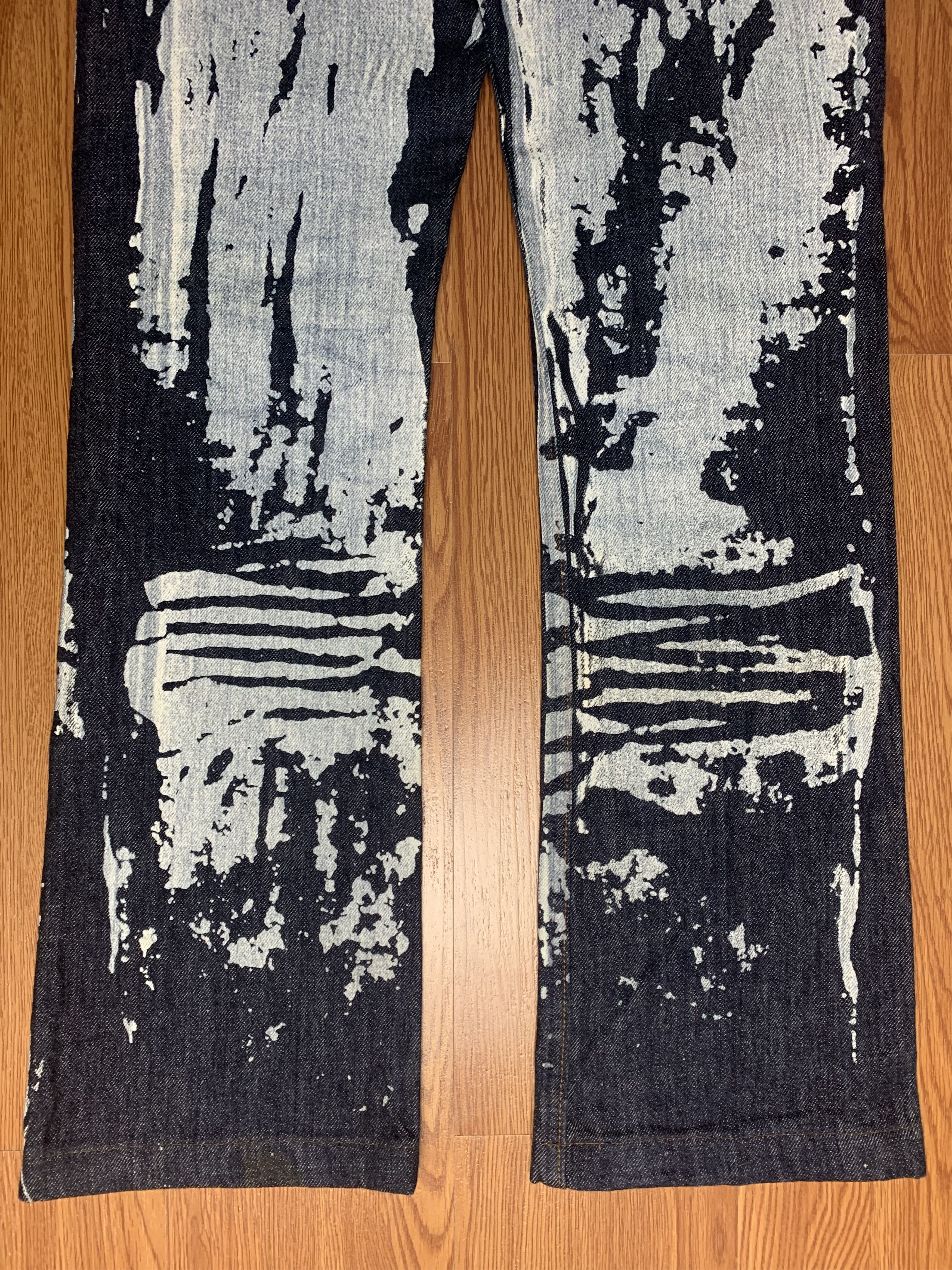 Walter Van Beirendonck 1990s Walter Van Beirendonck Painted Grafiti Denim Size US 28 / EU 44 - 8 Thumbnail