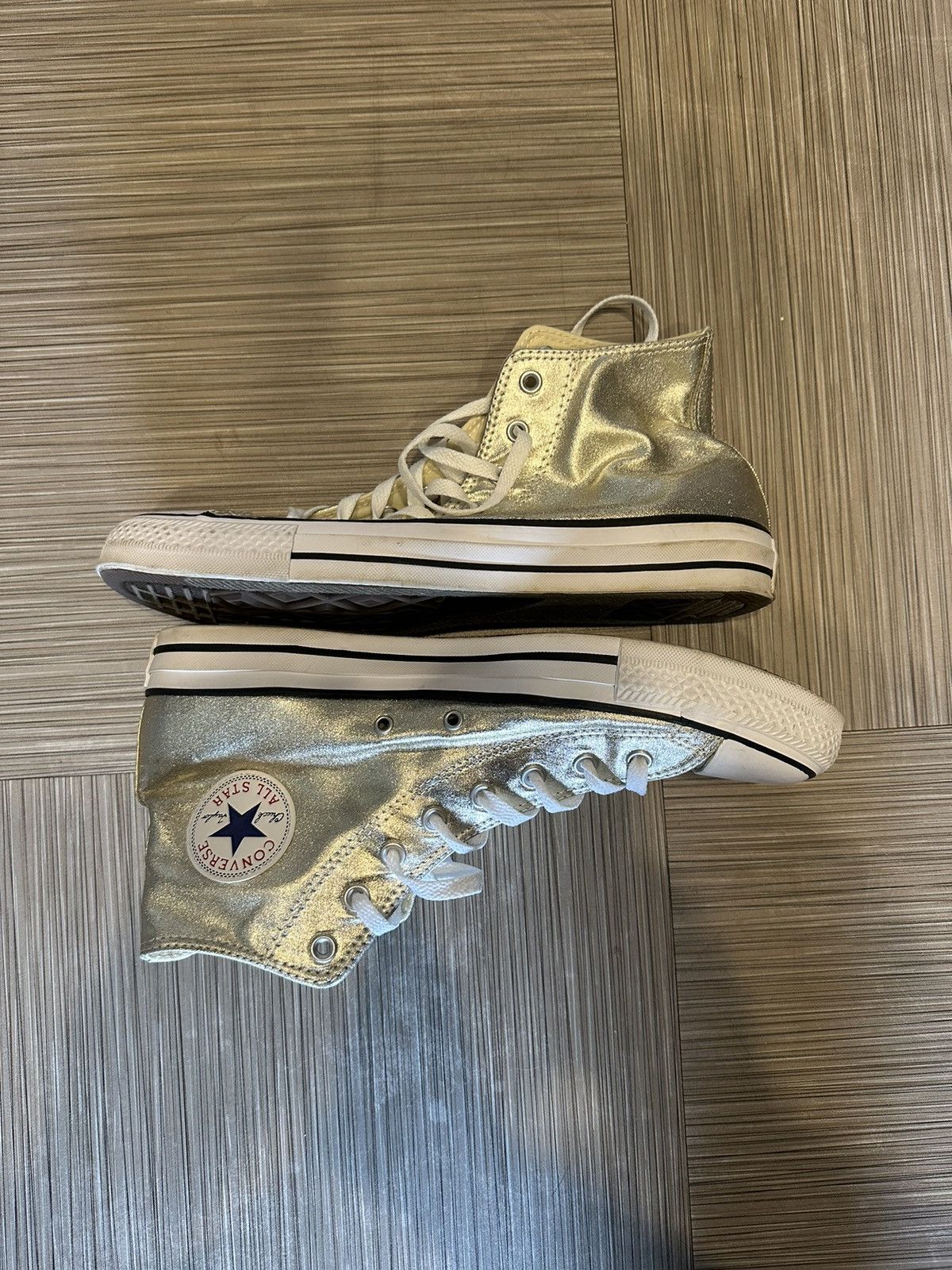 Converse Converse All Star Metallic Gold Hi-Top Sneakers | Grailed