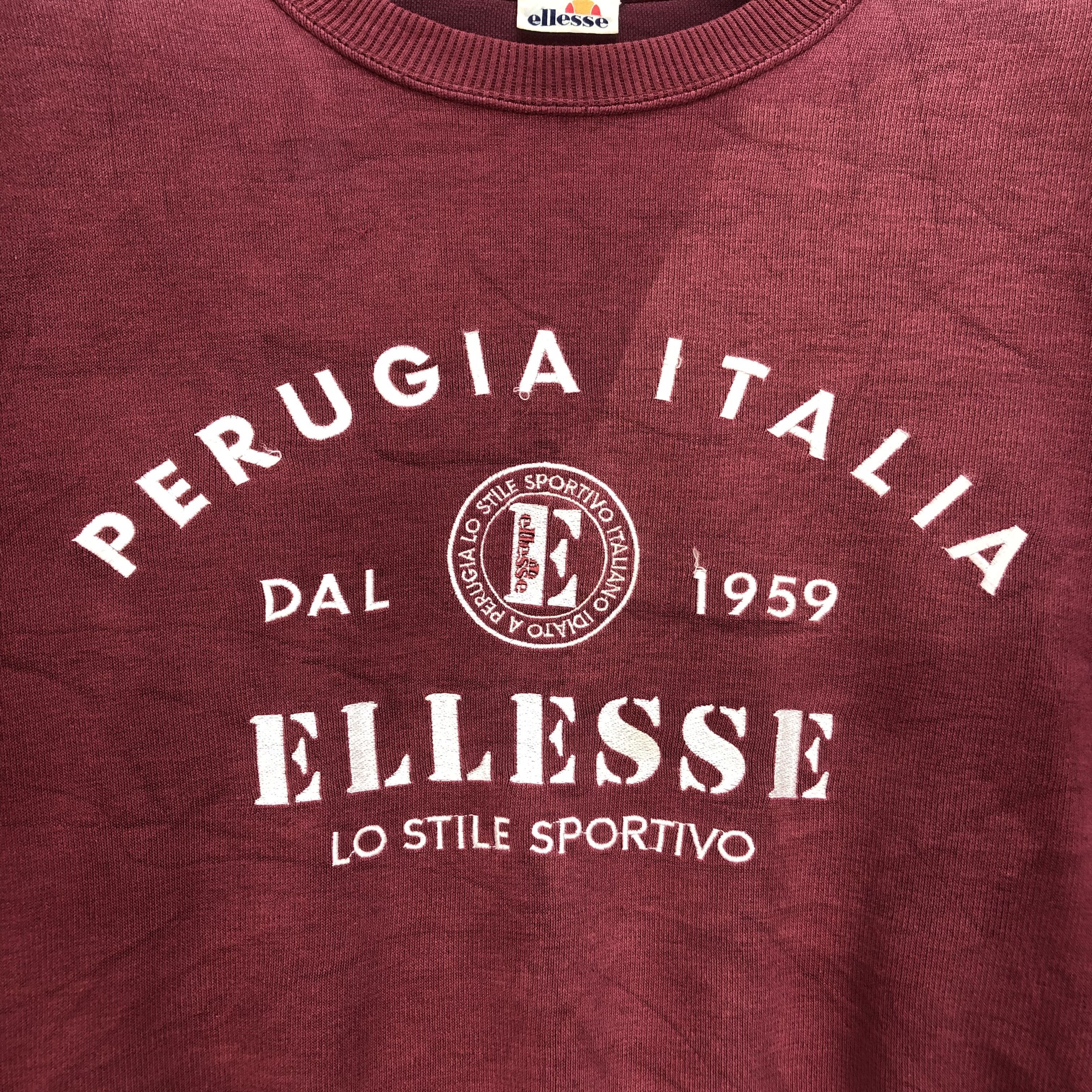 Ellesse PERUGIA ITALIA ELLESSE BIG LOGO MAROON SWEATSHIRTS #5254-178 Size L / US 10 / IT 46 - 3 Thumbnail