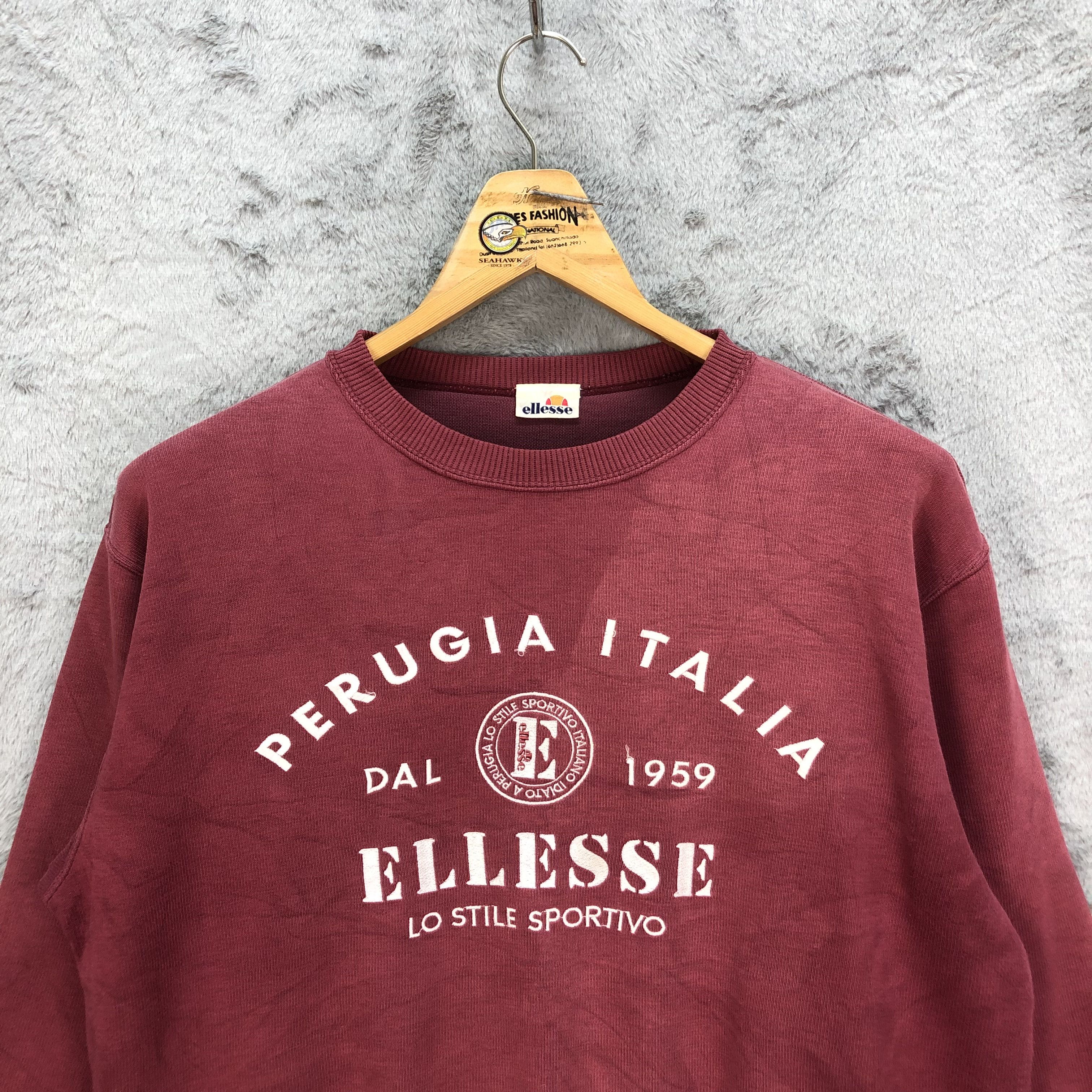 Ellesse PERUGIA ITALIA ELLESSE BIG LOGO MAROON SWEATSHIRTS #5254-178 Size L / US 10 / IT 46 - 2 Thumbnail