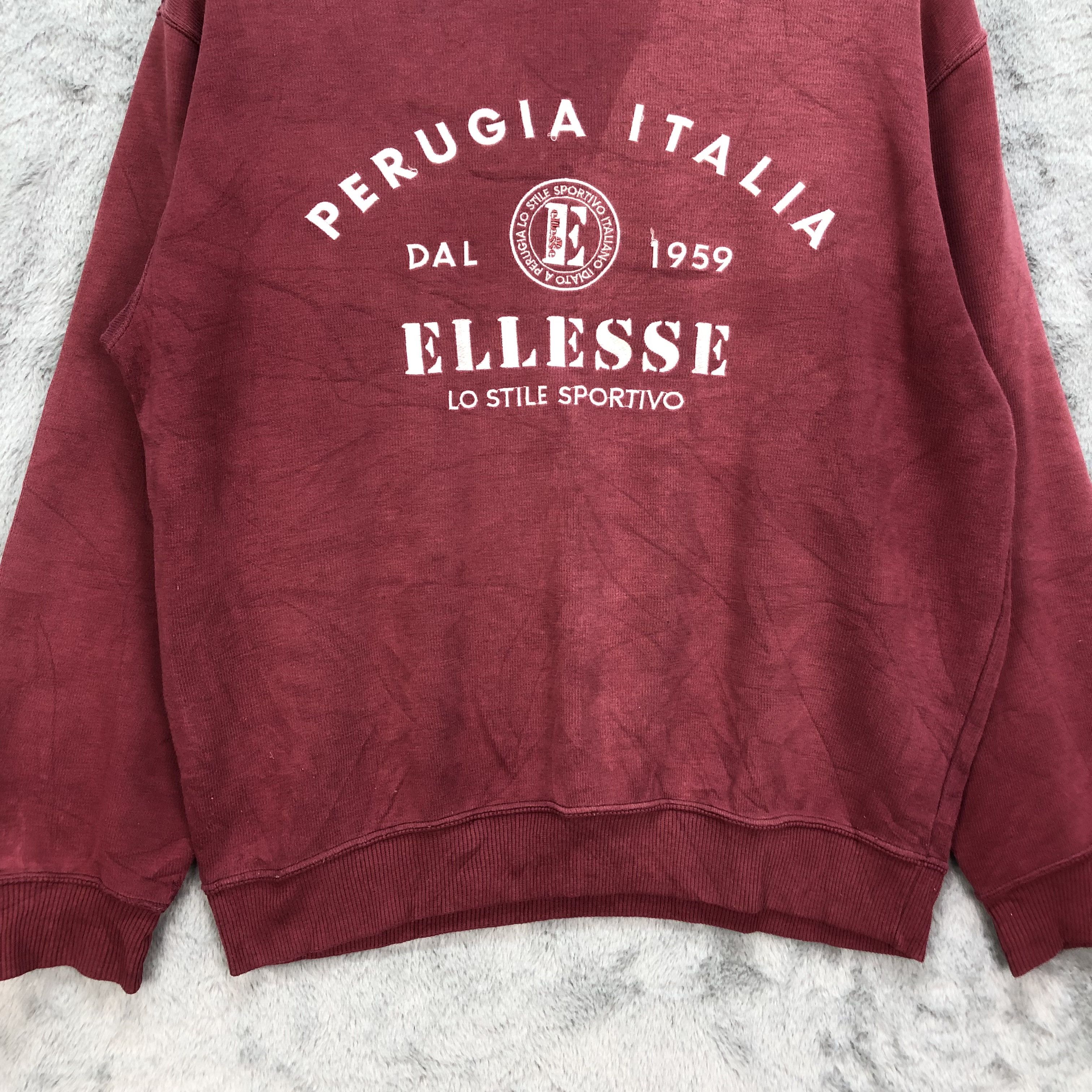 Ellesse PERUGIA ITALIA ELLESSE BIG LOGO MAROON SWEATSHIRTS #5254-178 Size L / US 10 / IT 46 - 4 Thumbnail