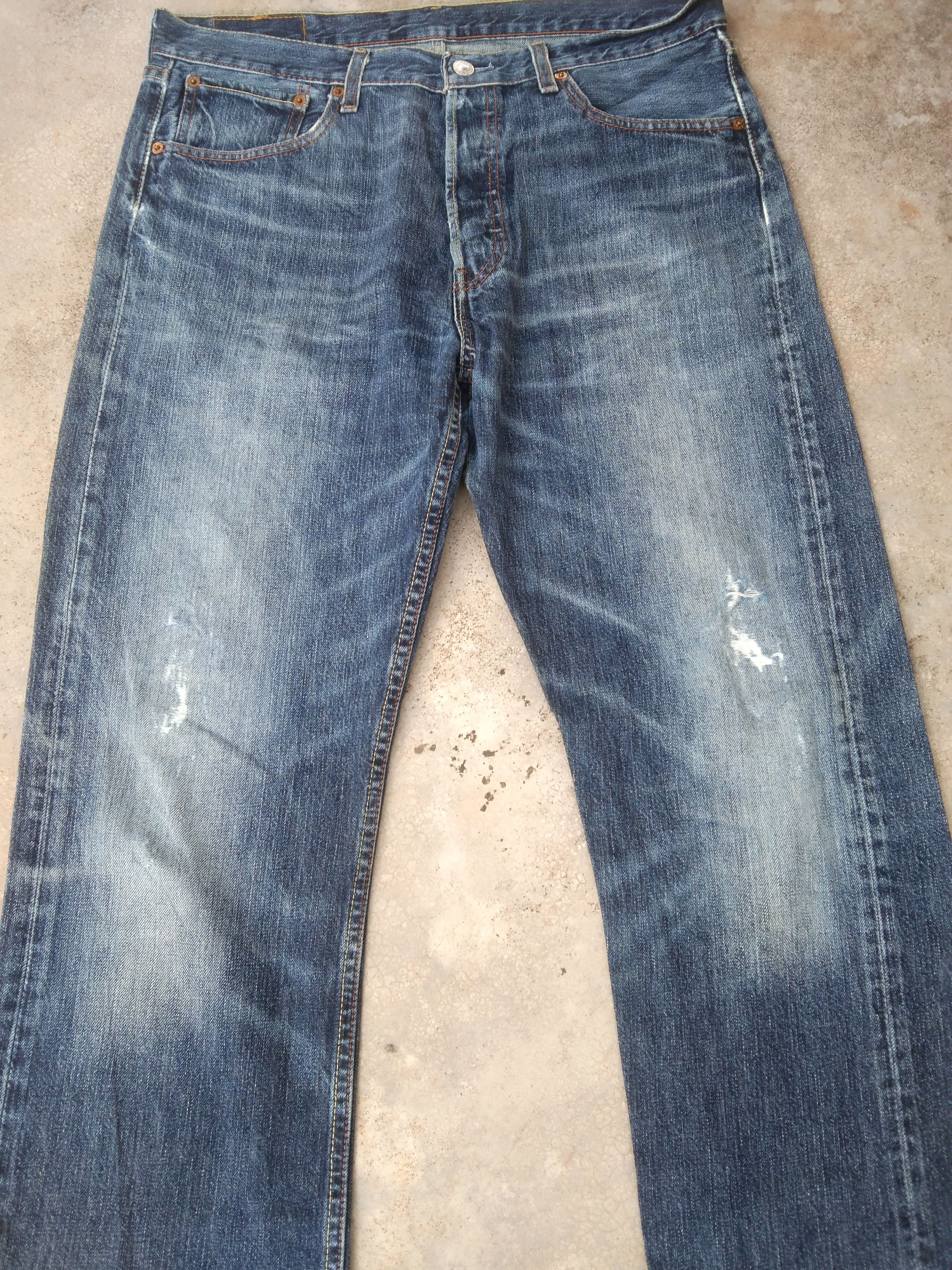 Levi's Vintage Levi's 501 Straight Leg Distressed Jeans 33x32 Size US 33 - 5 Thumbnail