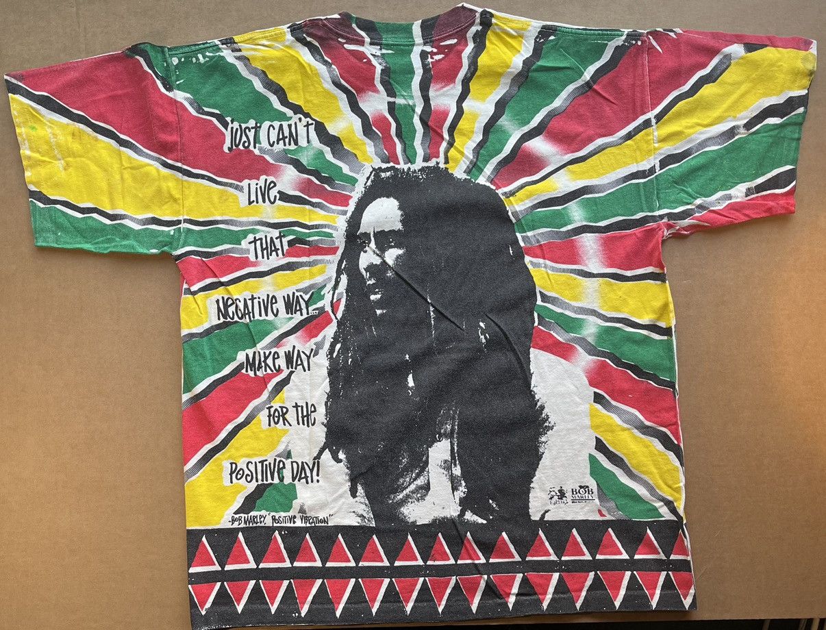 Band Tees Vintage Bob Marley Positive Vibration AOP Shirt XL Size US XL / EU 56 / 4 - 4 Thumbnail