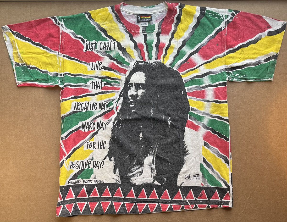 Band Tees Vintage Bob Marley Positive Vibration AOP Shirt XL Size US XL / EU 56 / 4 - 1 Thumbnail
