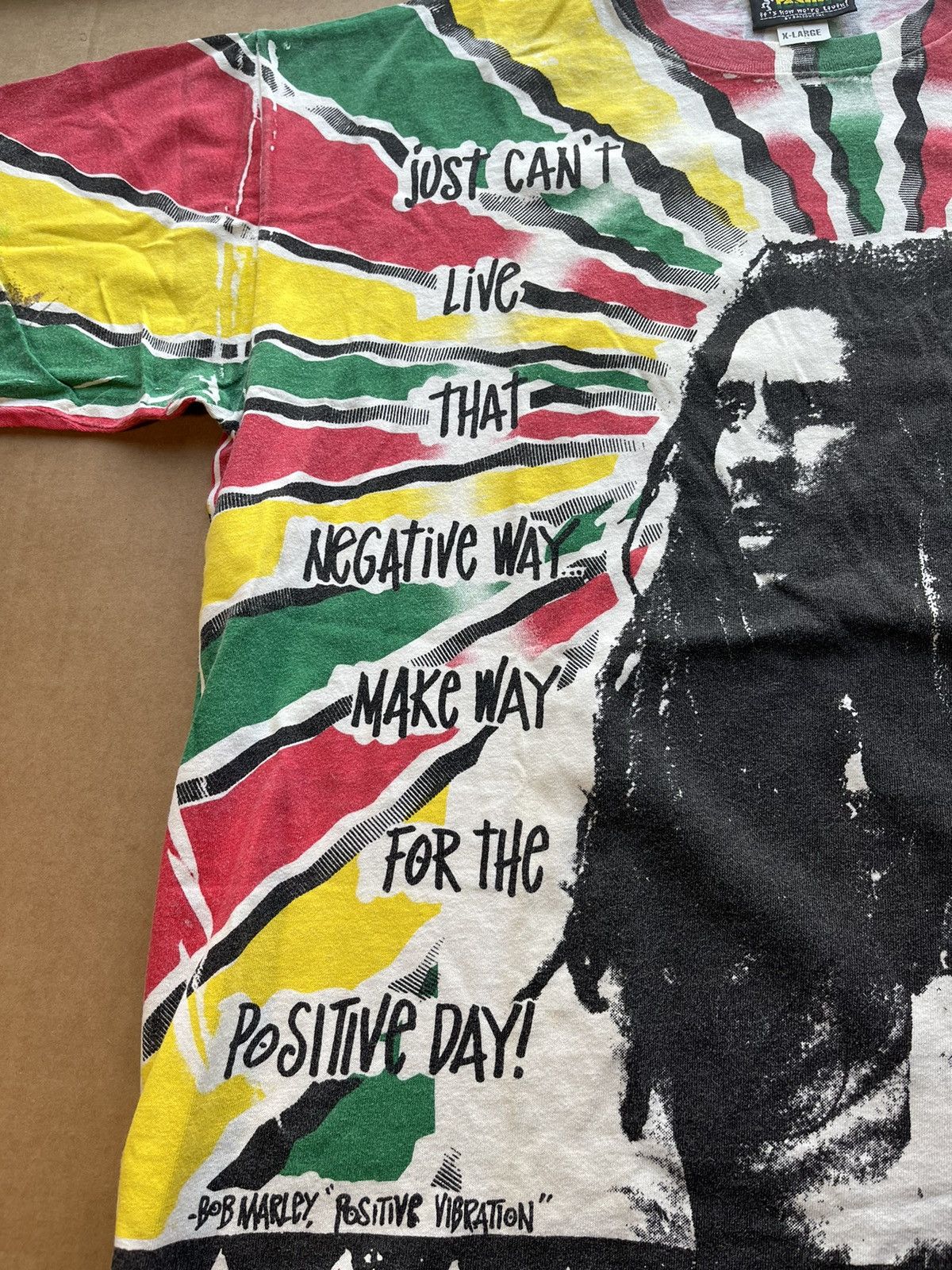 Band Tees Vintage Bob Marley Positive Vibration AOP Shirt XL Size US XL / EU 56 / 4 - 2 Thumbnail