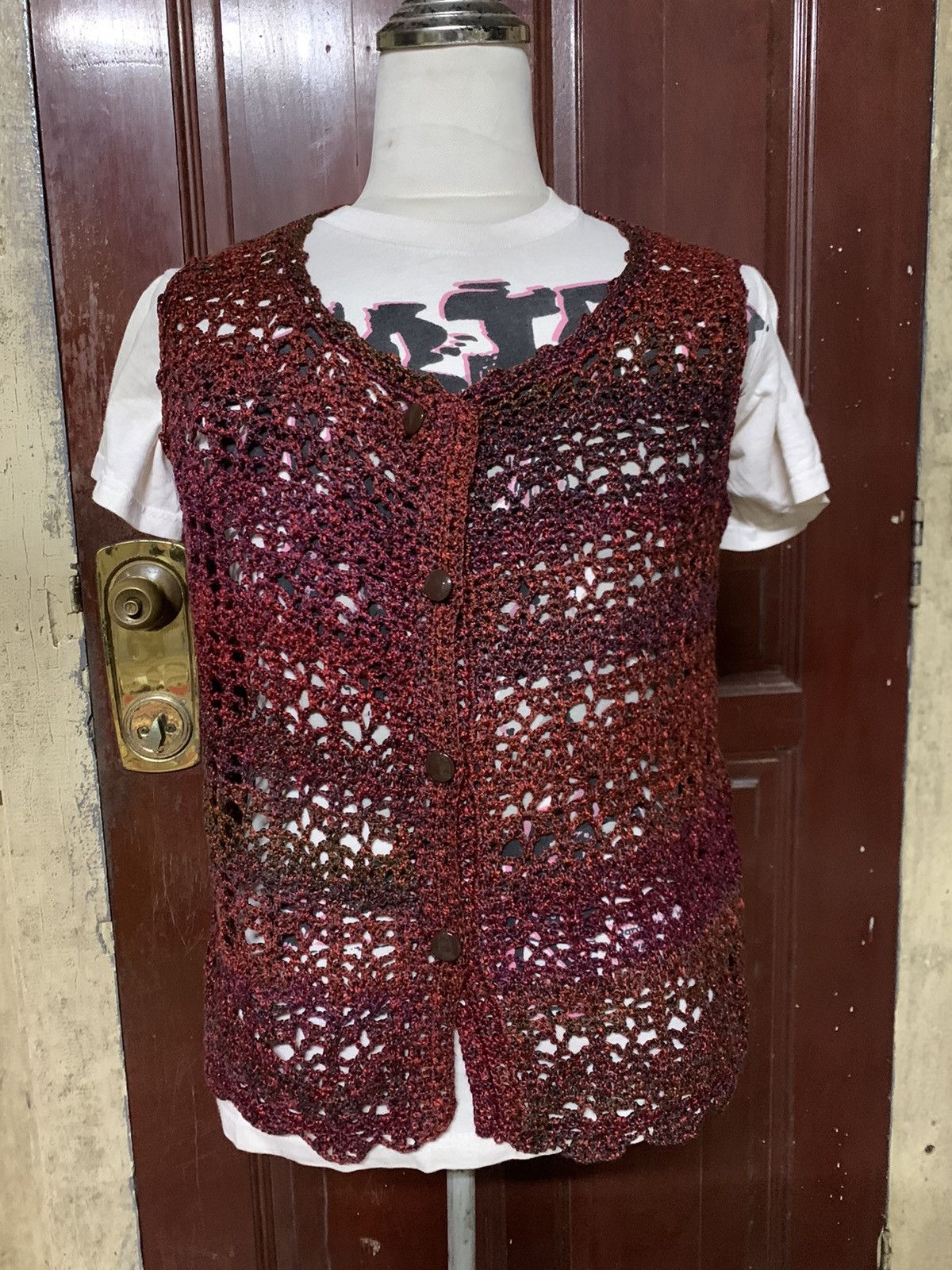Unbrand Mesh Fishnet Knit Sleveless