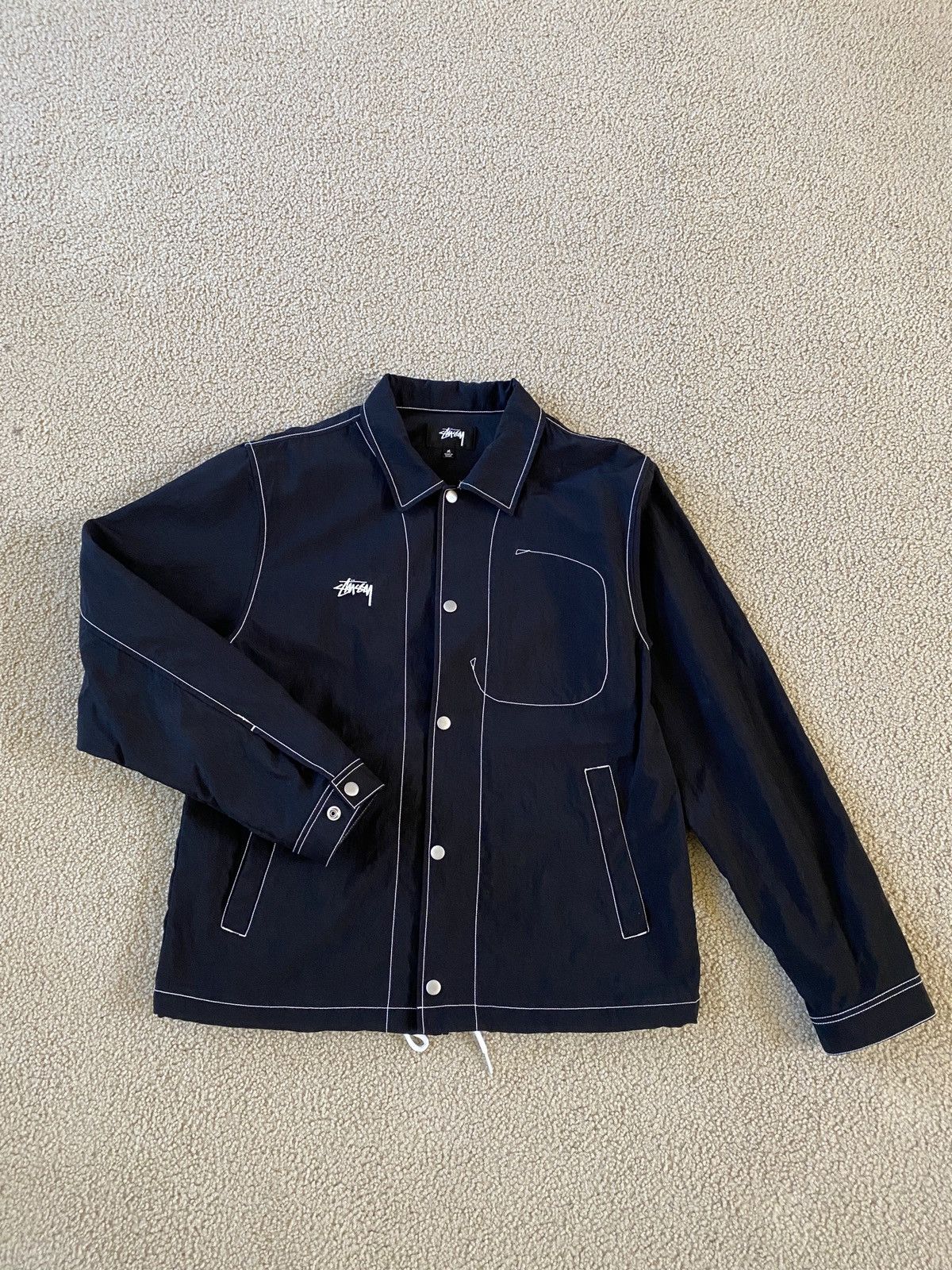 Stussy Stussy Contrast Stitch Folsom Jacket Size Medium Black Size US M / EU 48-50 / 2 - 1 Thumbnail