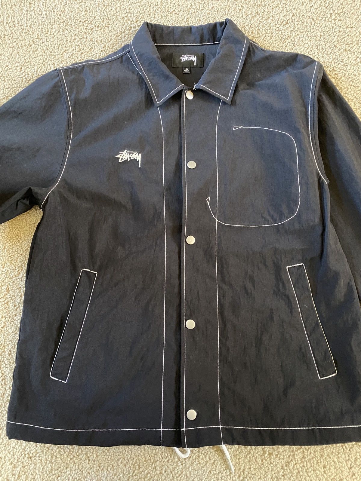 Stussy Stussy Contrast Stitch Folsom Jacket Size Medium Black Size US M / EU 48-50 / 2 - 2 Thumbnail
