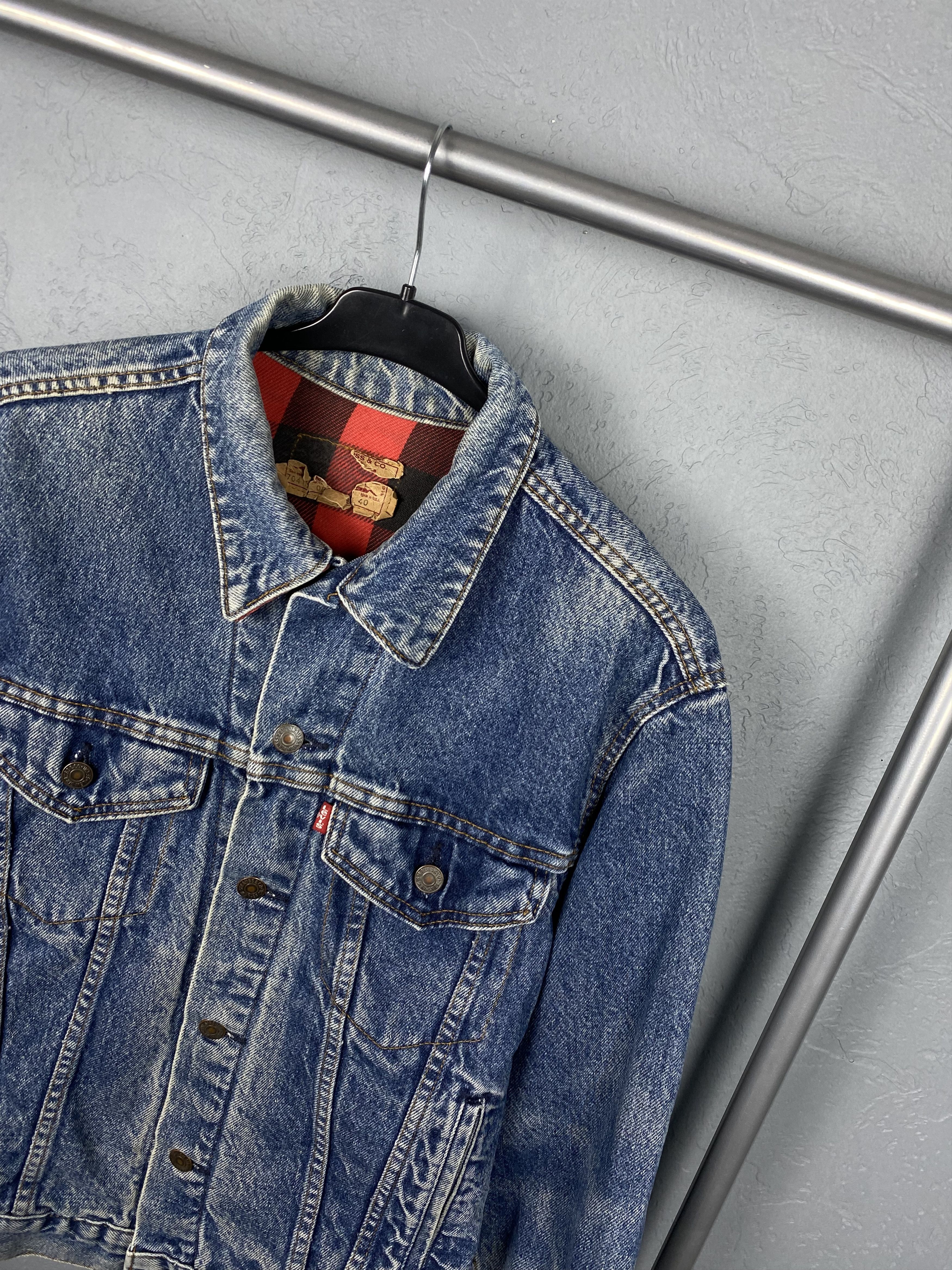 Levi's Levis Vintage Denim Jacket Plaid Lined Made in USA Size US L / EU 52-54 / 3 - 2 Thumbnail