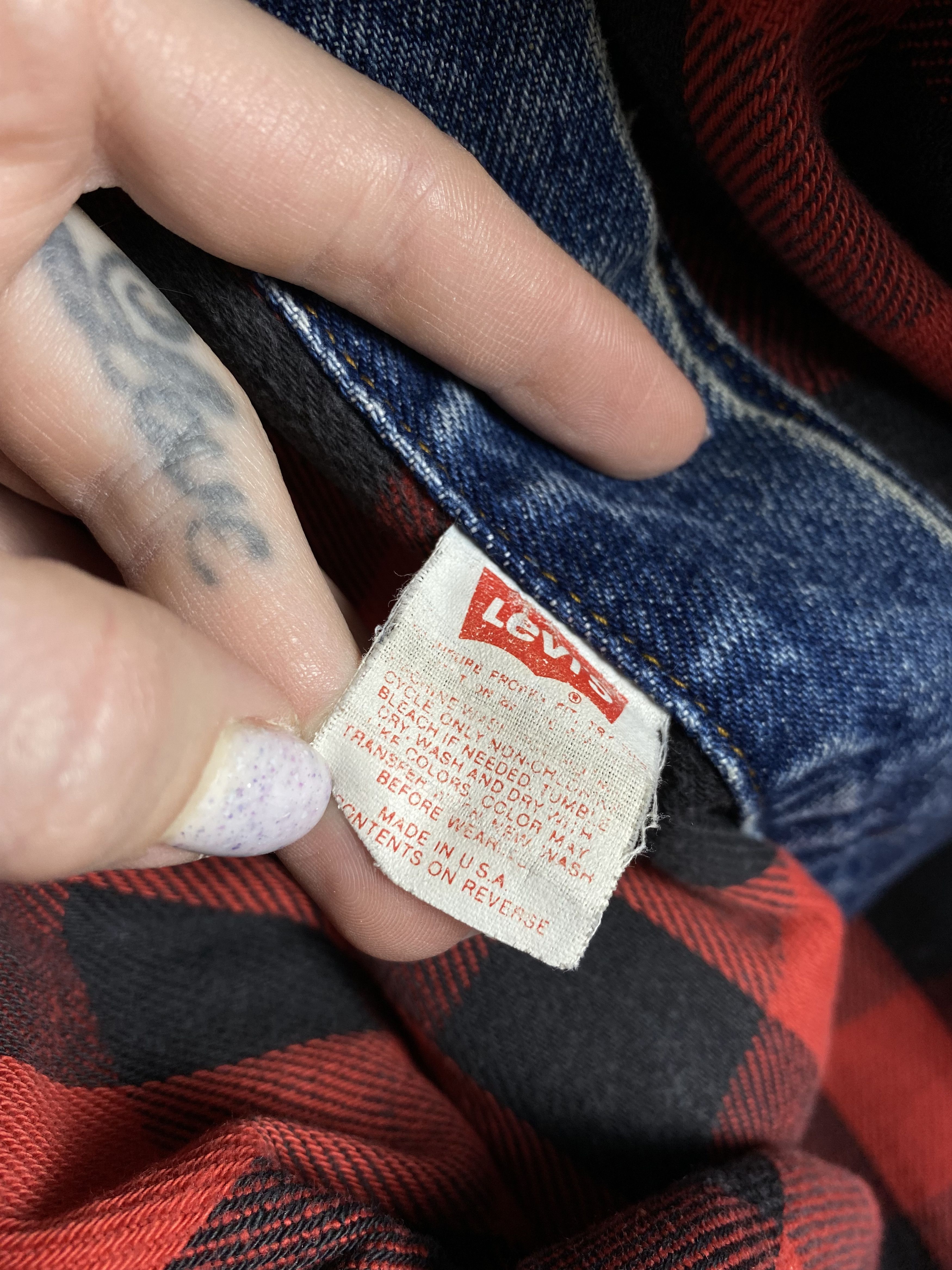 Levi's Levis Vintage Denim Jacket Plaid Lined Made in USA Size US L / EU 52-54 / 3 - 6 Thumbnail