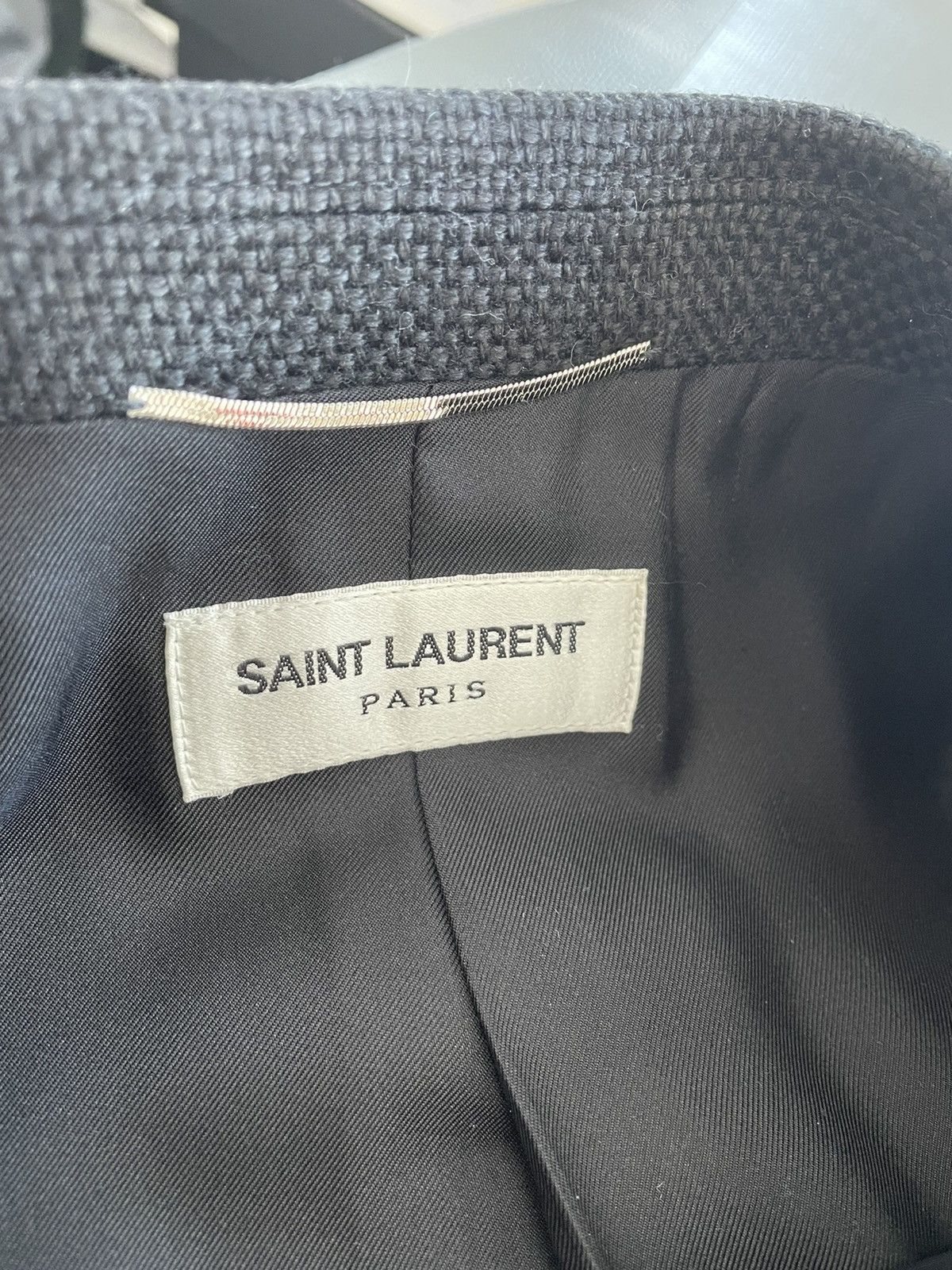 Hedi Slimane × Saint Laurent Paris × Yves Saint Laurent $4,100 Super Runway Tweed Saint Laurent Blazer Jacket Size US L / EU 52-54 / 3 - 18 Thumbnail